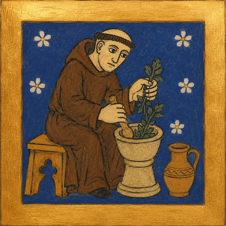 Illustration zu Kogebog (Harpestreng-Handschrift NKS 66)