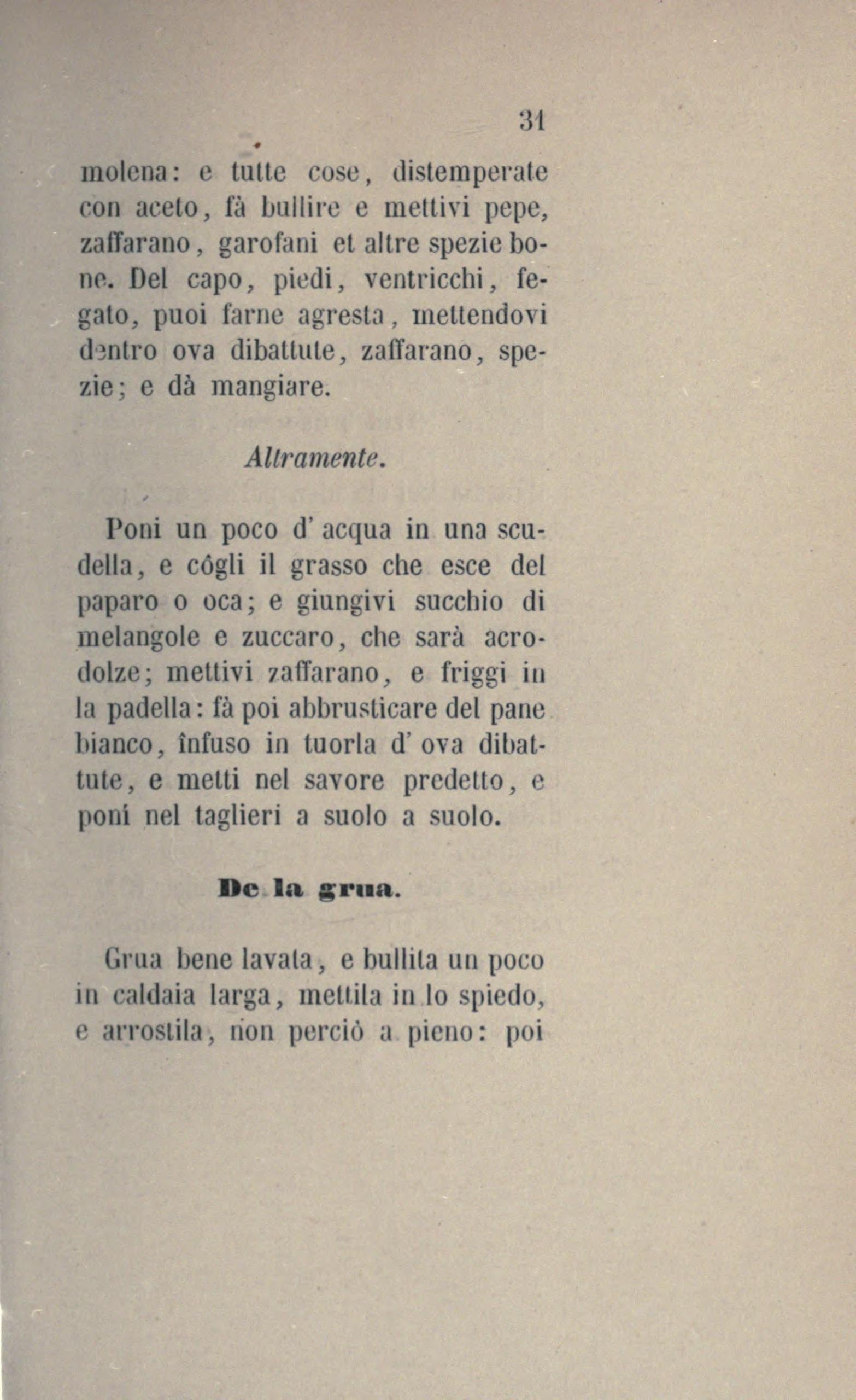 Kapaun in süß-saurer Fruchtsauce - Originalseite aus Anonimo Toscano - Libro della cocina