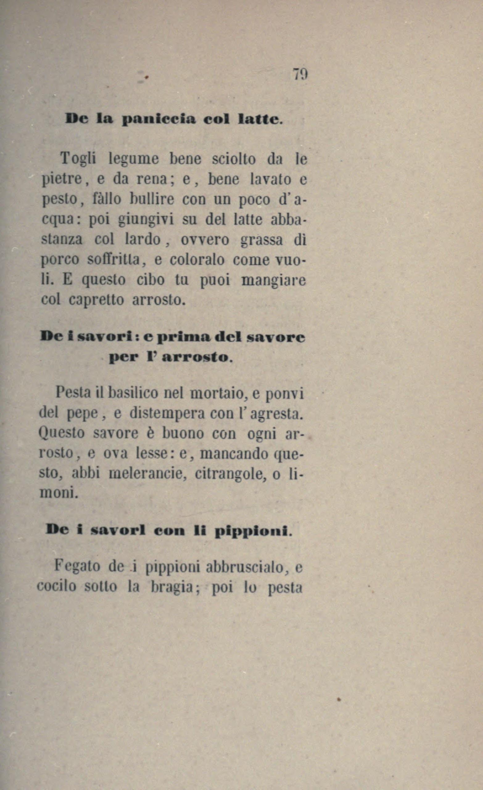 Geröstete Taubenleber-Paste - Originalseite aus Anonimo Toscano - Libro della cocina