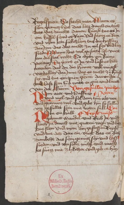 Safran-Ei-Hülle für gefüllte Hühner (zweite Abschrift) – Originalseite