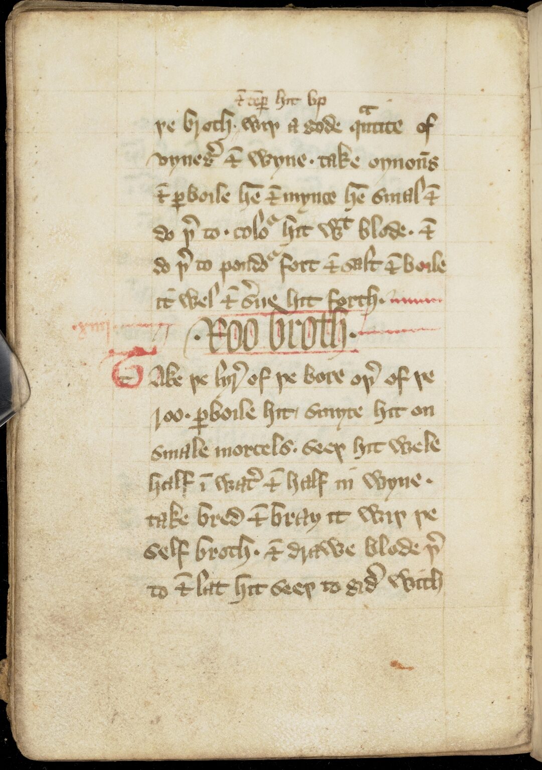 Rehbrühe mit Gewürzen und Korinthen — Originalseite aus The Forme of Cury