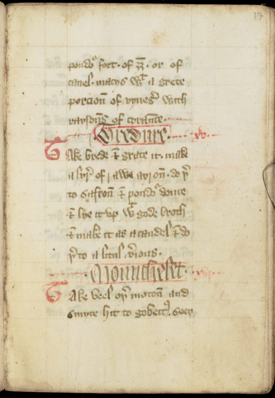 Gewürzte Brotsuppe mit Ei und Verjus — Originalseite aus The Forme of Cury