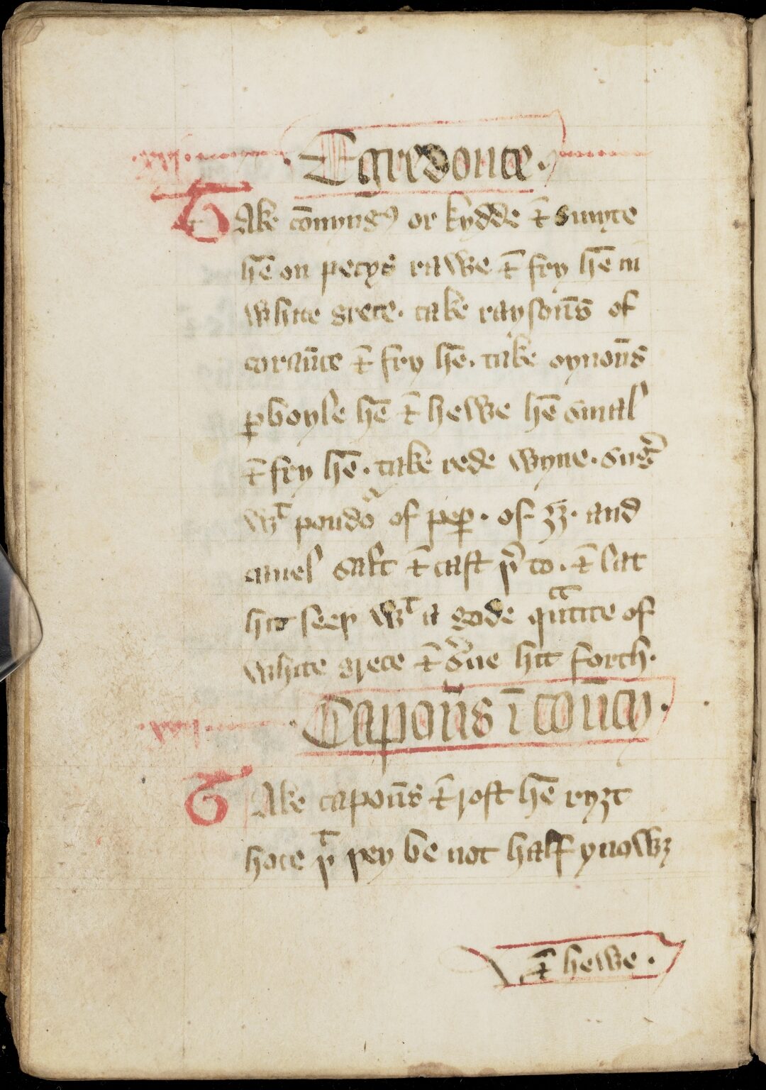 Kapaune im Würztopf — Originalseite aus The Forme of Cury