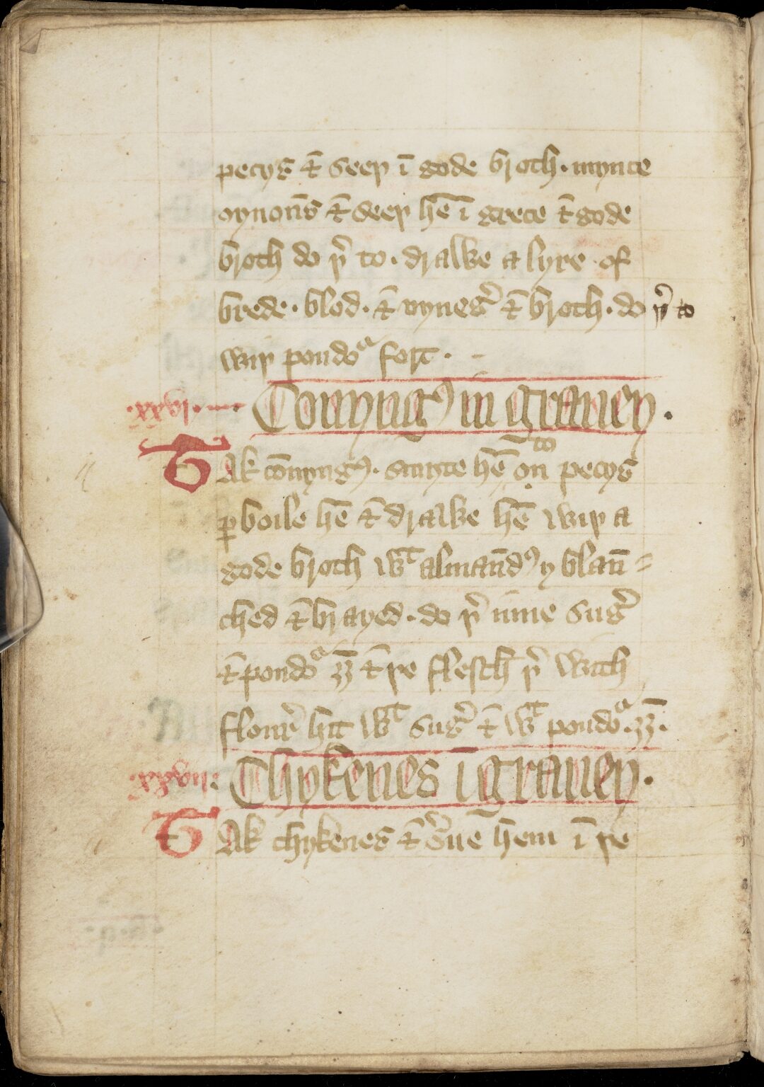 Hühner in Sauce — Originalseite aus The Forme of Cury