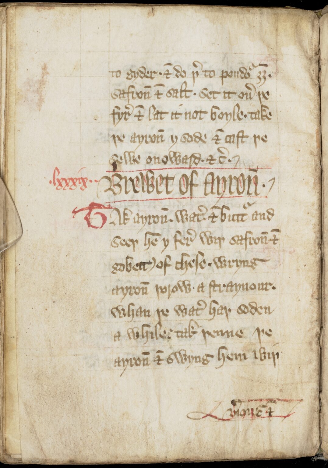 Eier-Eintopf mit Käse und Verjus — Originalseite aus The Forme of Cury