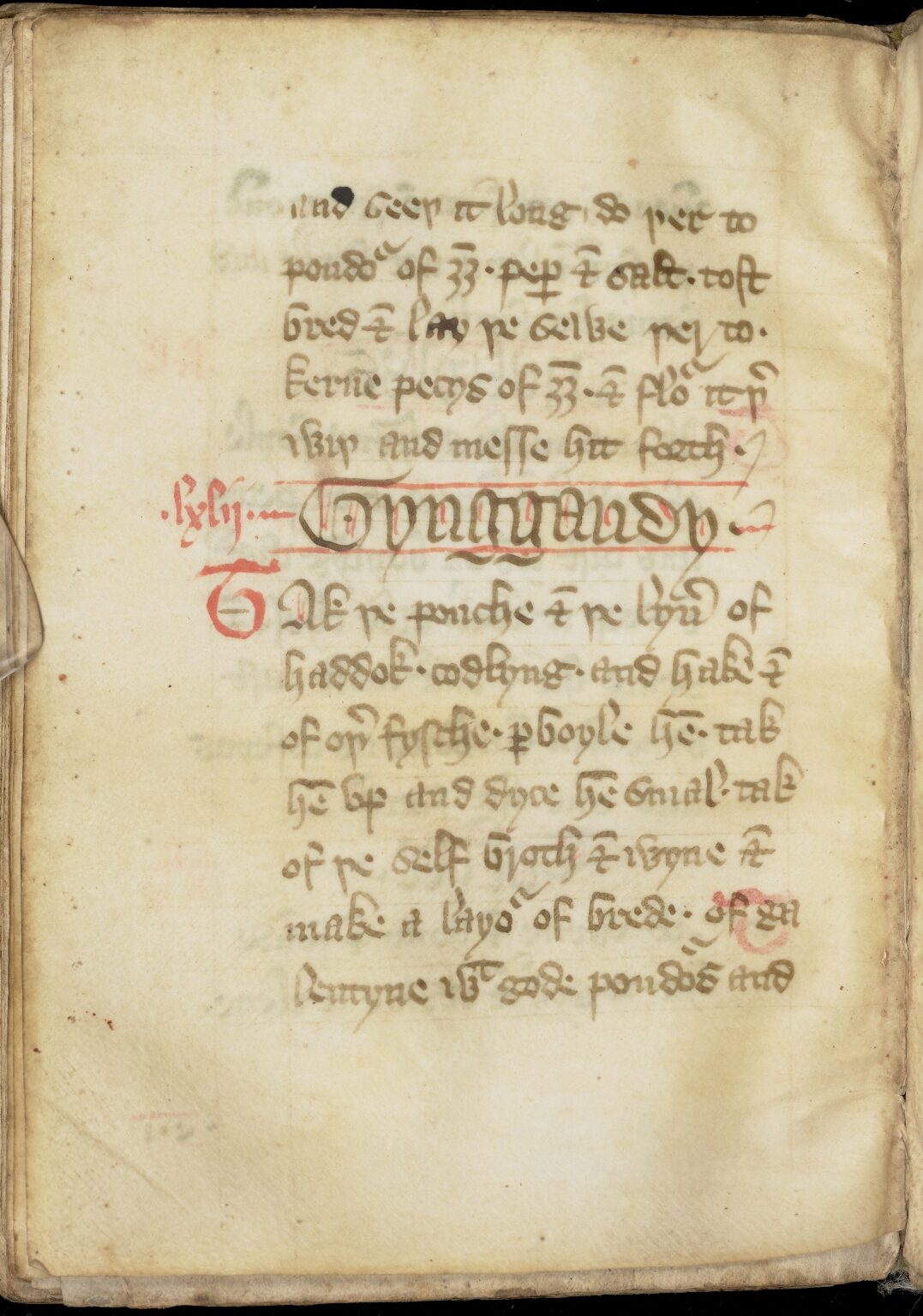 Grüner Fisch-Innereien-Eintopf — Originalseite aus The Forme of Cury
