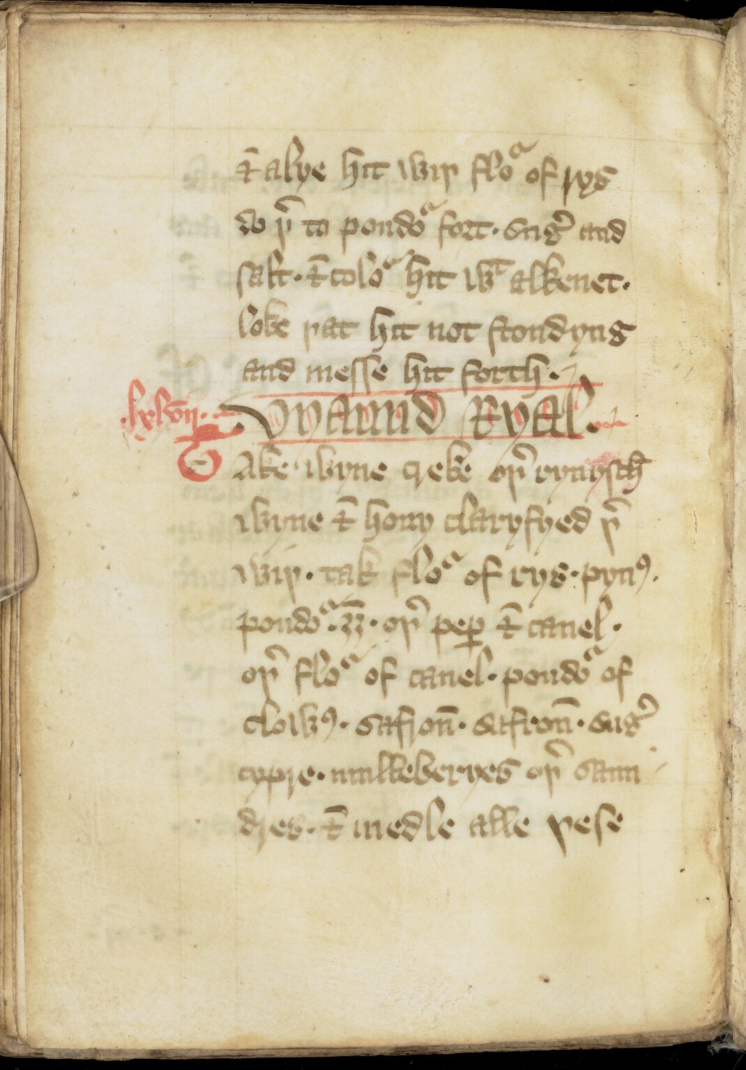 Königliche Speise — Originalseite aus The Forme of Cury