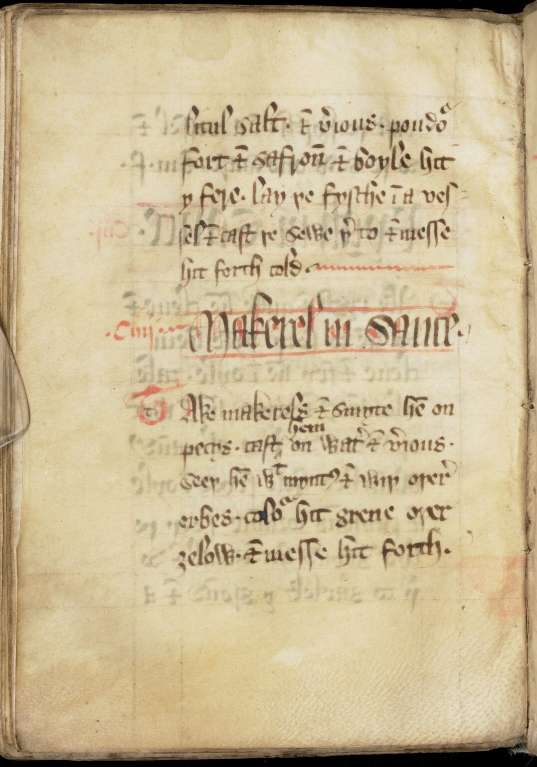 Makrele in Kräutersauce — Originalseite aus The Forme of Cury