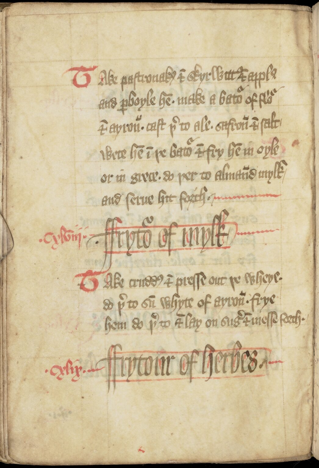 Frittierte Kräuterfladen — Originalseite aus The Forme of Cury
