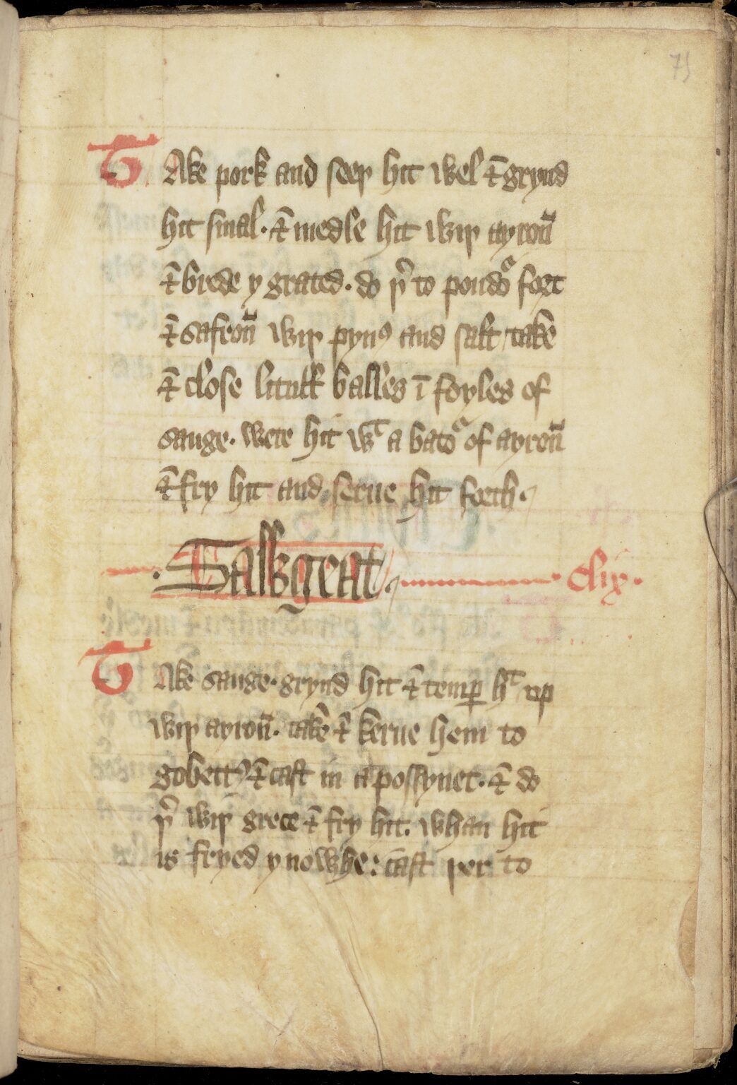 Salbeibällchen vom Schwein — Originalseite aus The Forme of Cury