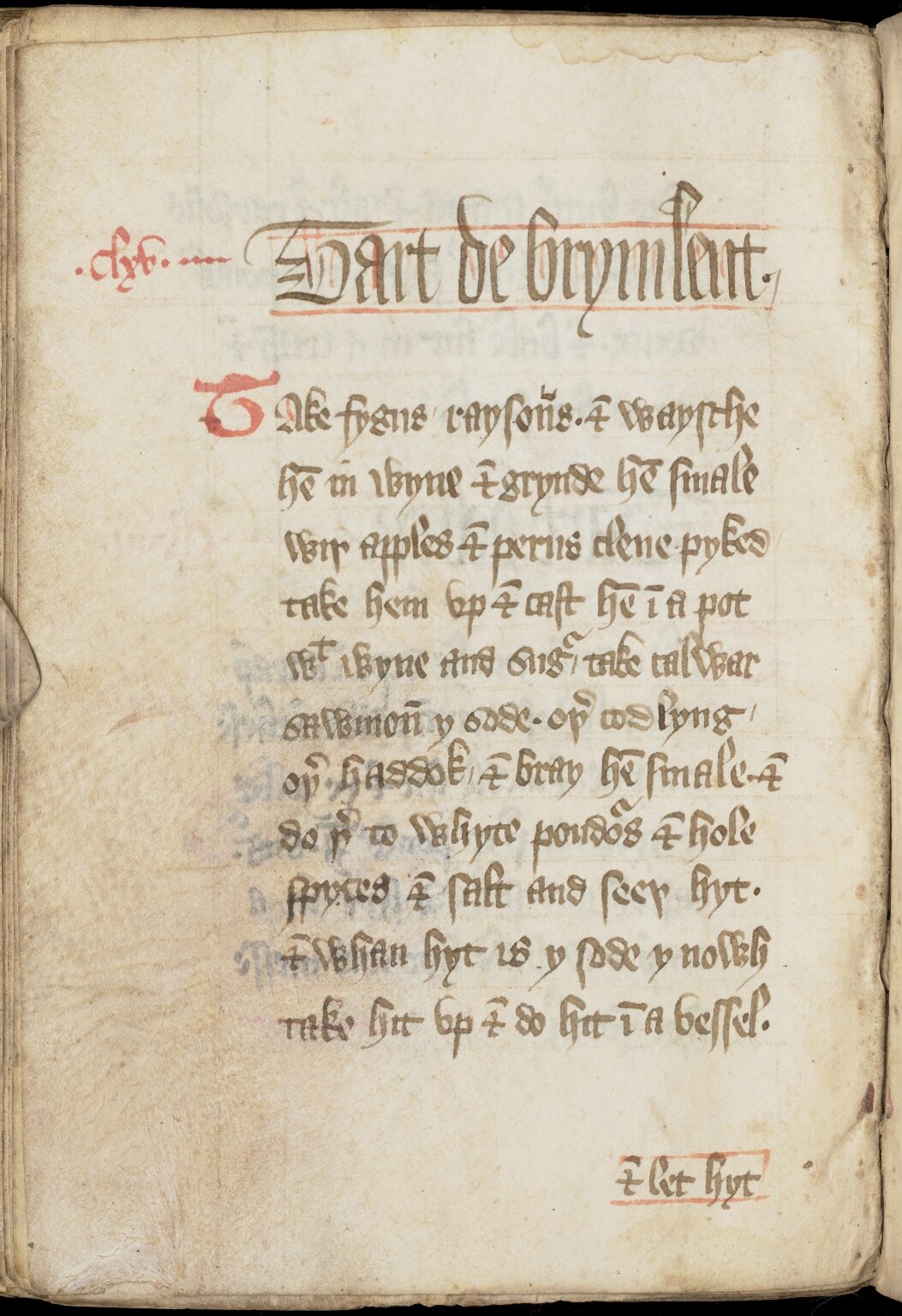 Fasten-Tarte mit Fisch und Früchten — Originalseite aus The Forme of Cury