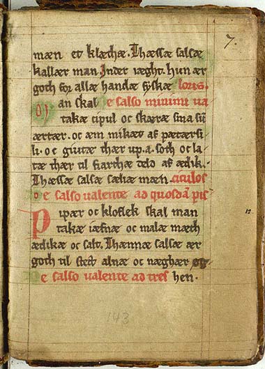 Einfache Zwiebel-Petersilien-Sauce — Originalseite aus Kogebog (Harpestreng-Handschrift NKS 66)