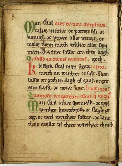 Pfeffer-Knoblauch-Sauce für Fisch — Originalseite aus Kogebog (Harpestreng-Handschrift NKS 66)
