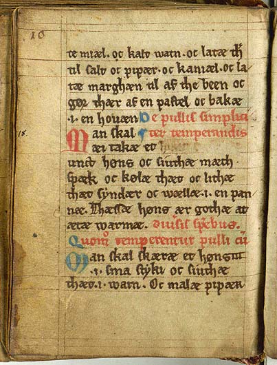 Kalijs (Süßer Milchbrei) — Originalseite aus Kogebog (Harpestreng-Handschrift NKS 66)