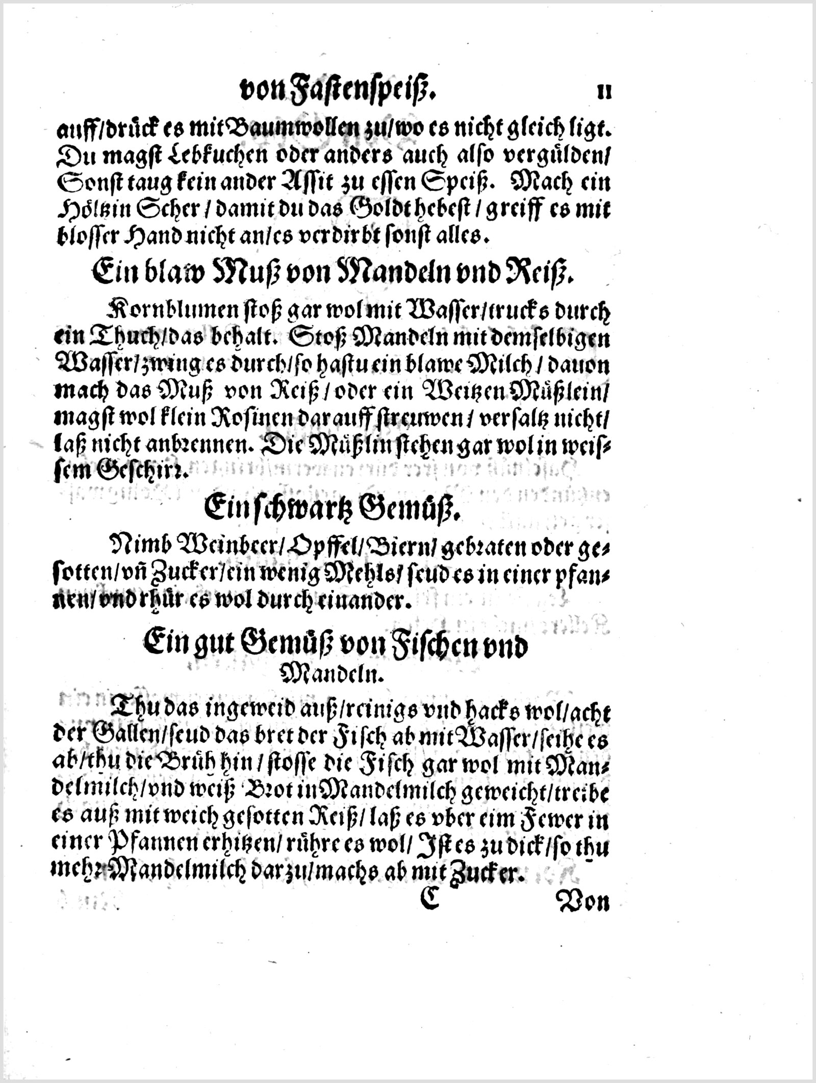 Feines Fischmus mit Mandeln und Reis — Originalseite aus Koch und Kellermeisterei