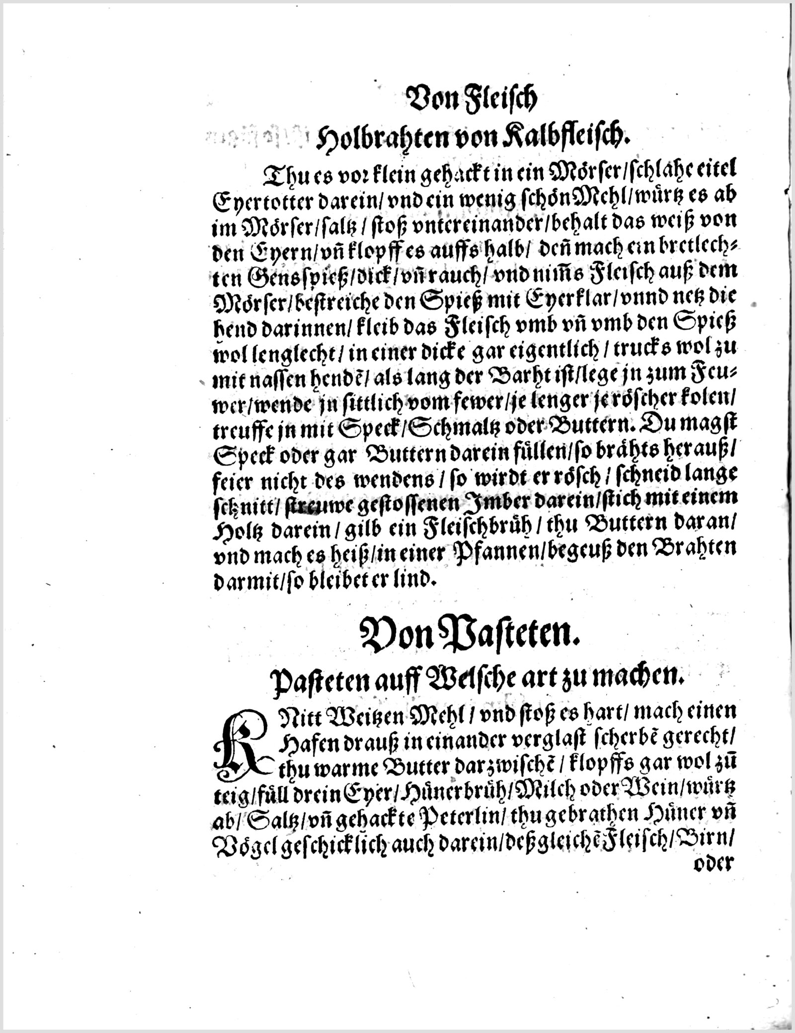Hohler Kalbsbraten vom Spieß — Originalseite aus Koch und Kellermeisterei
