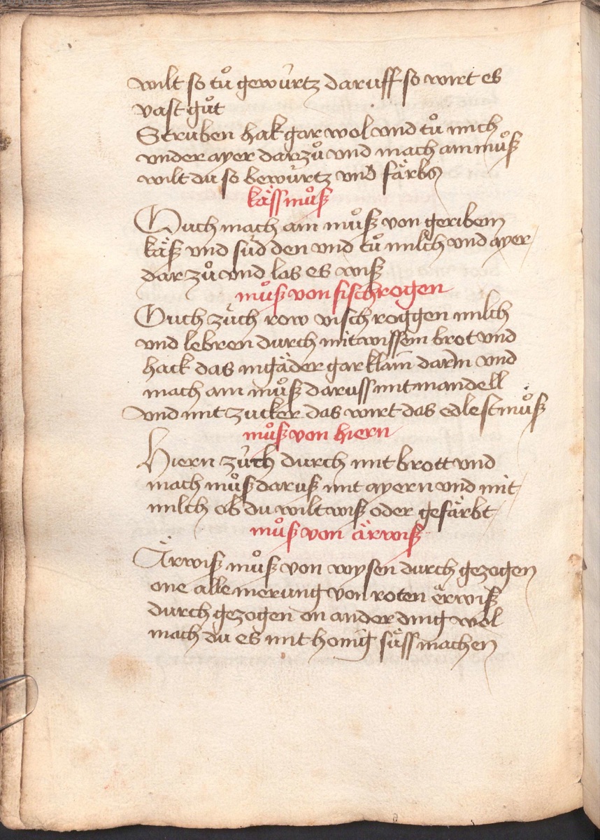 Mus von Fischrogen - Originalseite aus Münchner Kochbuchhandschriften (Cgm 384)