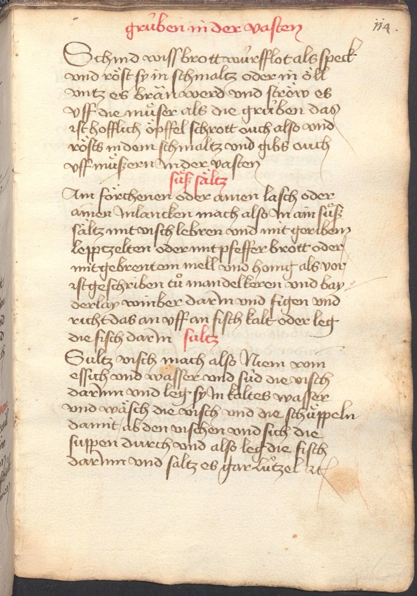 Feigensülze mit Lebzelten - Originalseite aus Münchner Kochbuchhandschriften (Cgm 384)
