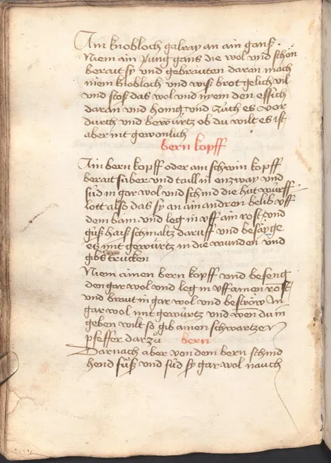 Bären- oder Schweinekopf vom Rost (historisches Schaugericht) – Originalseite