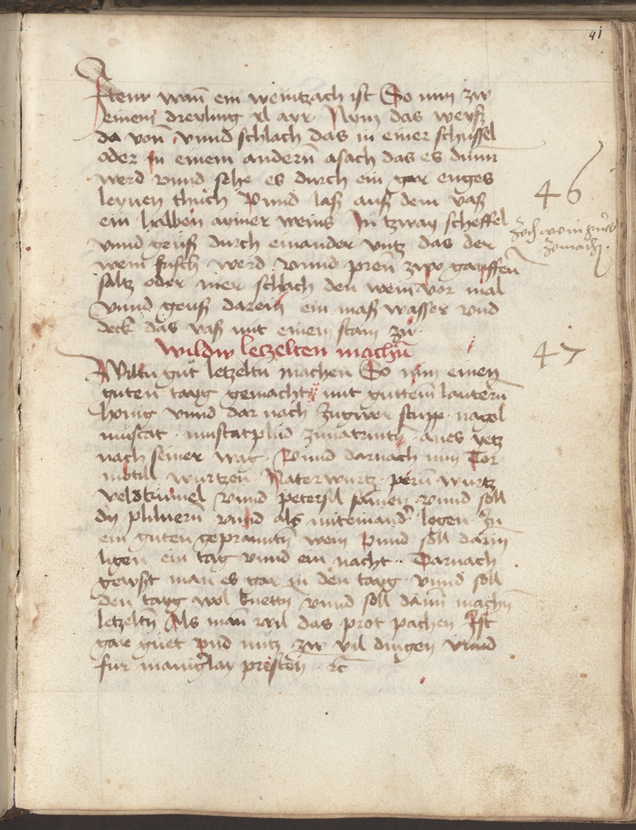 Lebkuchen-Magenbrot - Originalseite aus Münchner Kochbuchhandschriften (Cgm 725)