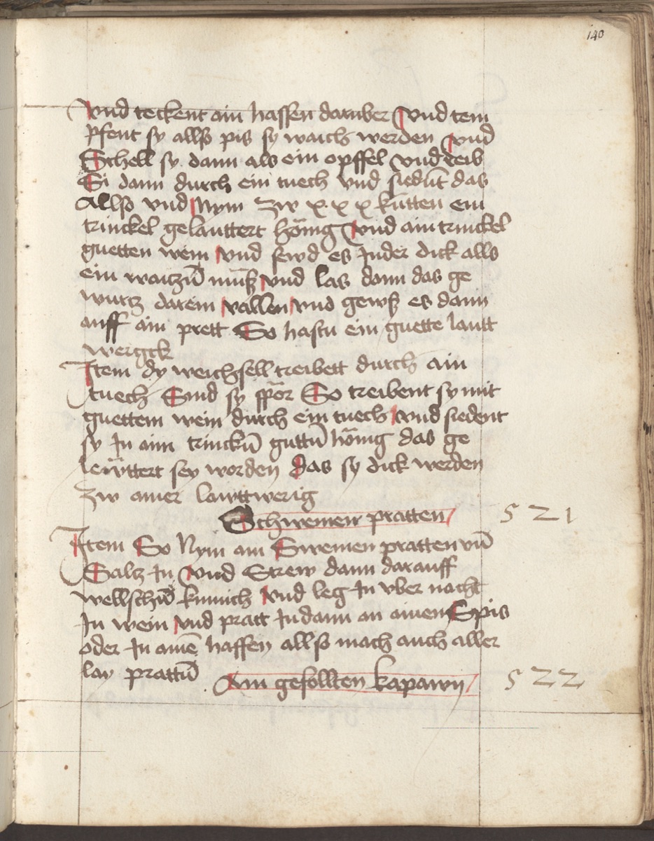 Kirschen-Latwerge mit Honig - Originalseite aus Münchner Kochbuchhandschriften (Cgm 725)