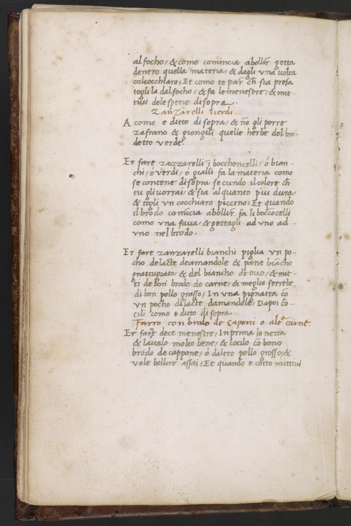 Weiße Zanzarelli in Brühe — Originalseite aus Libro de Arte Coquinaria