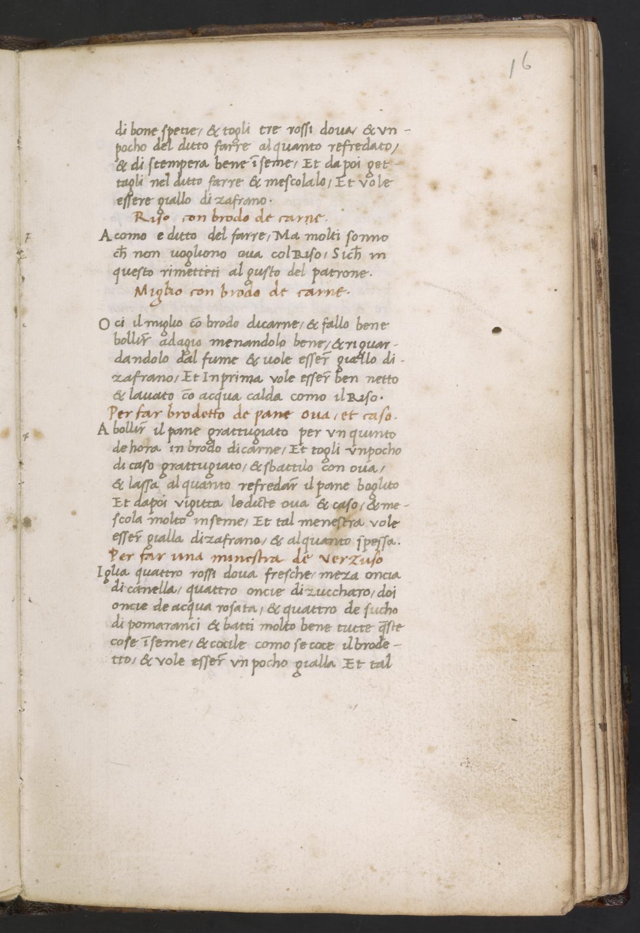 Brodetto von Brot, Ei und Käse — Originalseite aus Libro de Arte Coquinaria