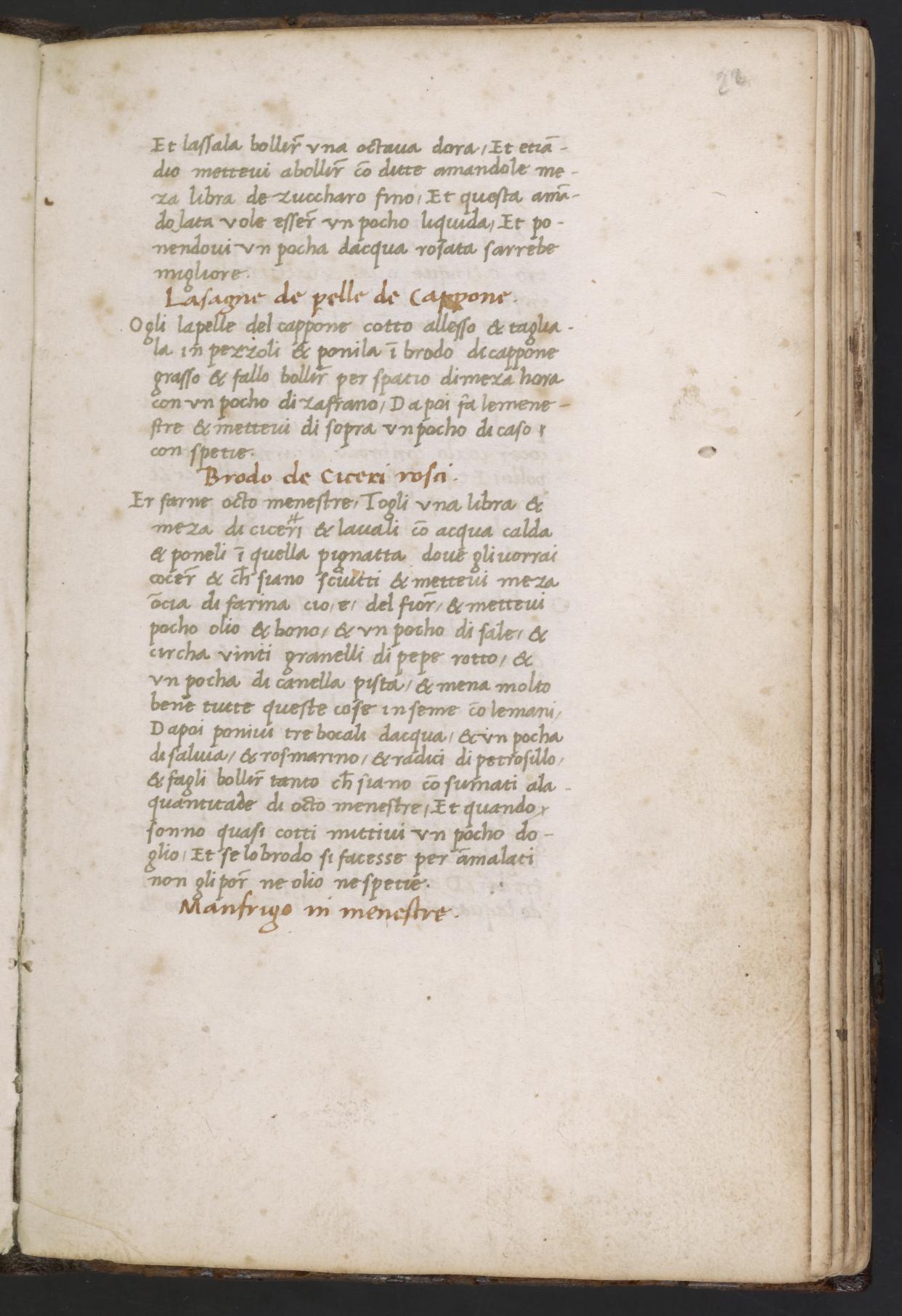 Mandelmus nach Martino — Originalseite aus Libro de Arte Coquinaria