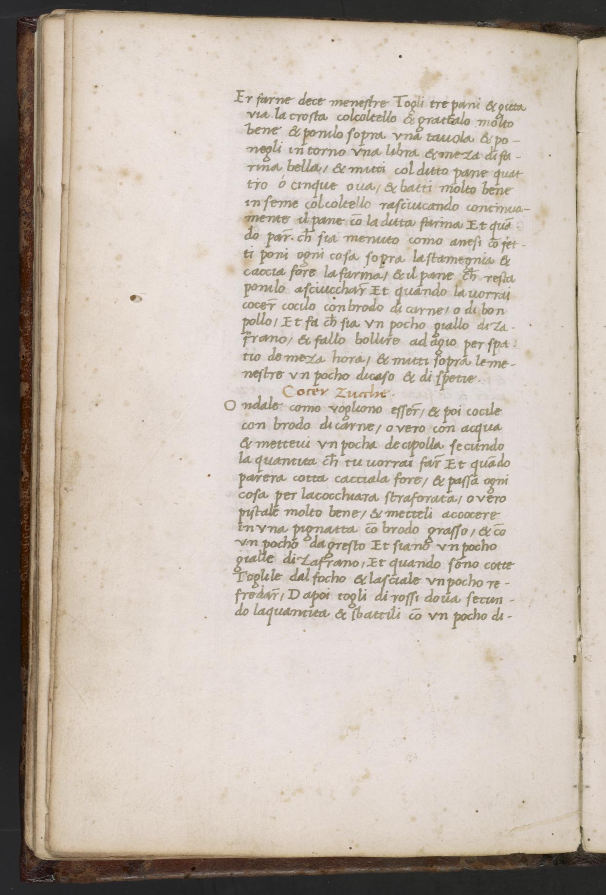 Kichererbsenbrühe — Originalseite aus Libro de Arte Coquinaria
