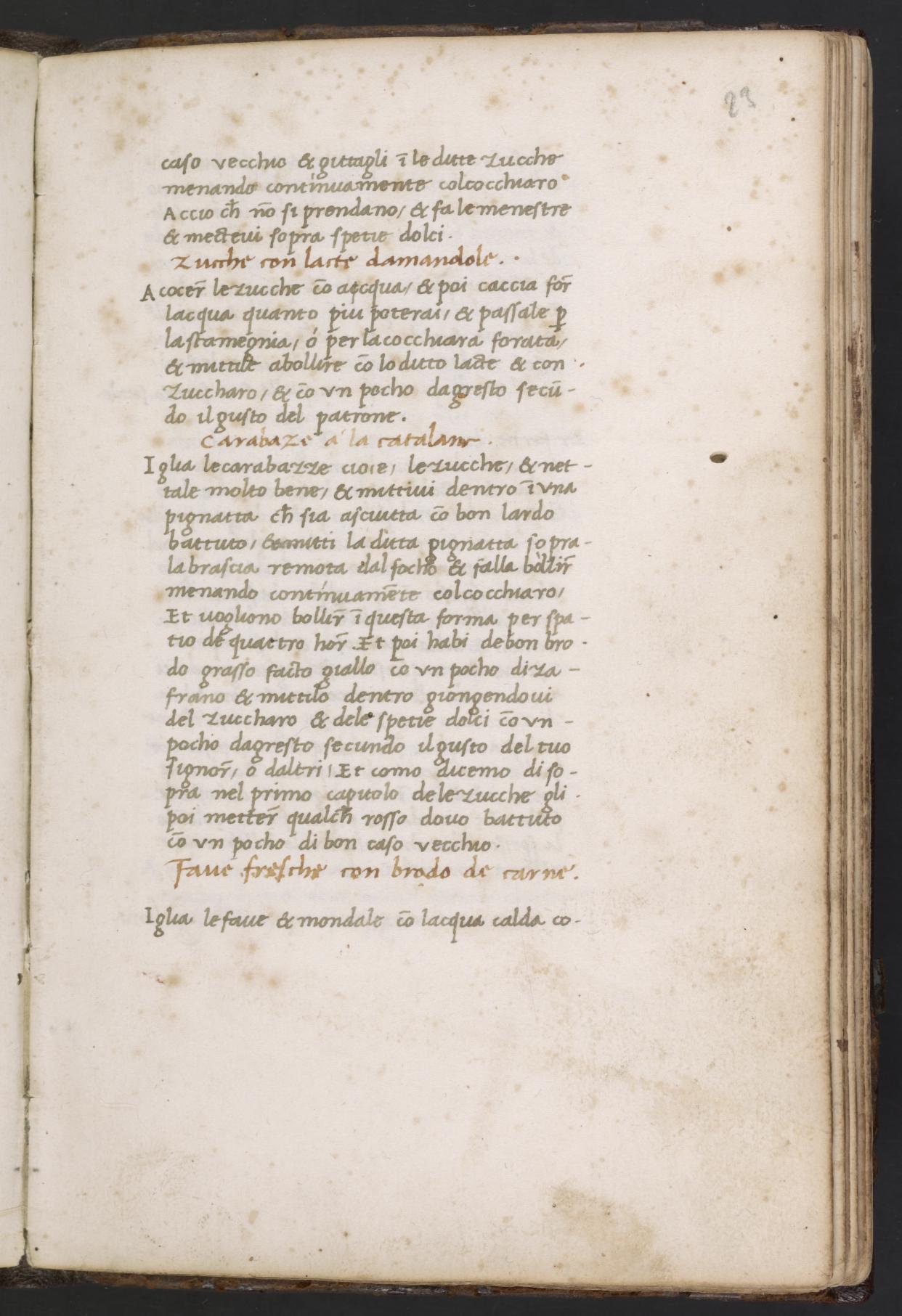 Gekochter Kürbis mit Ei und Käse — Originalseite aus Libro de Arte Coquinaria