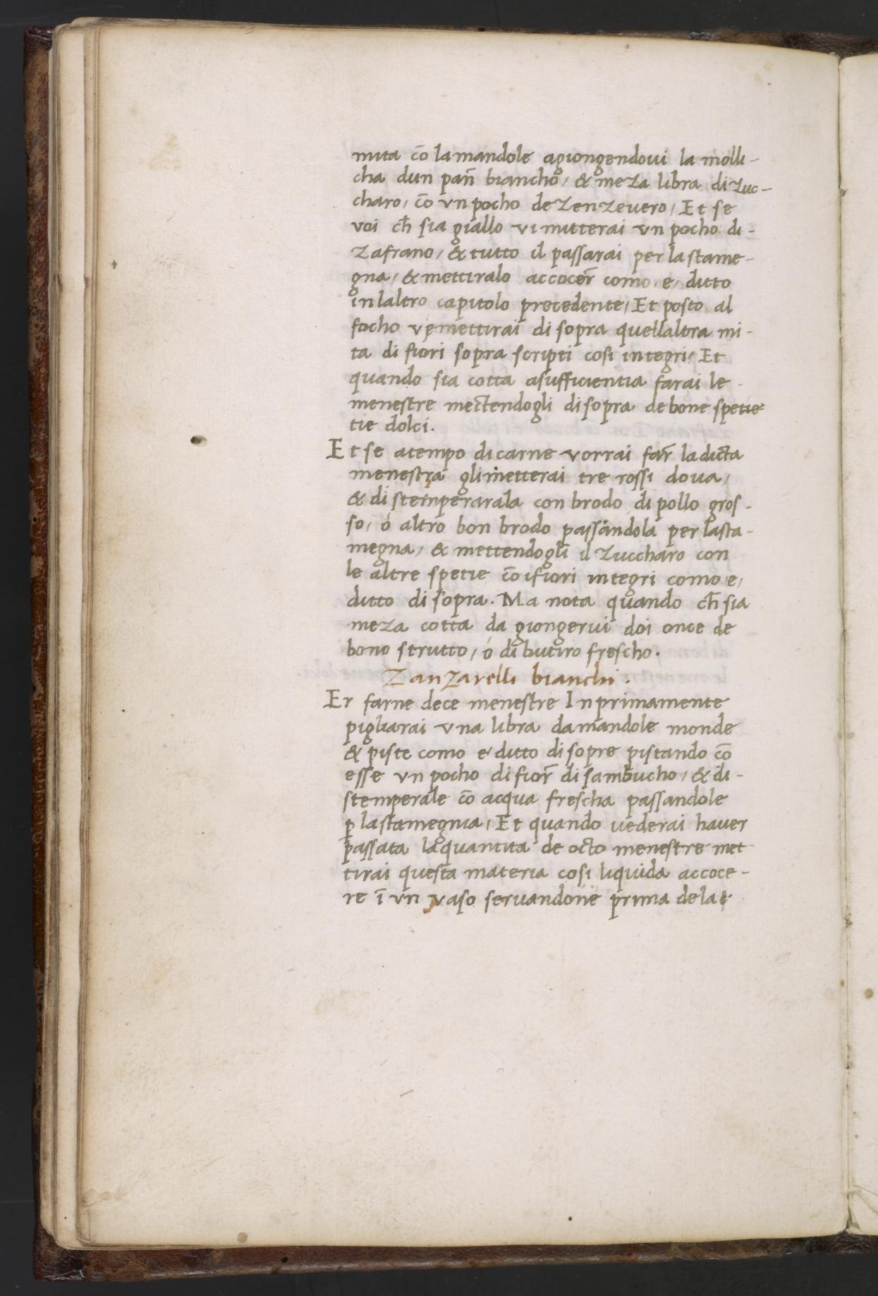 Weißer Mandelmilch-Pudding mit Holunderblüten — Originalseite aus Libro de Arte Coquinaria
