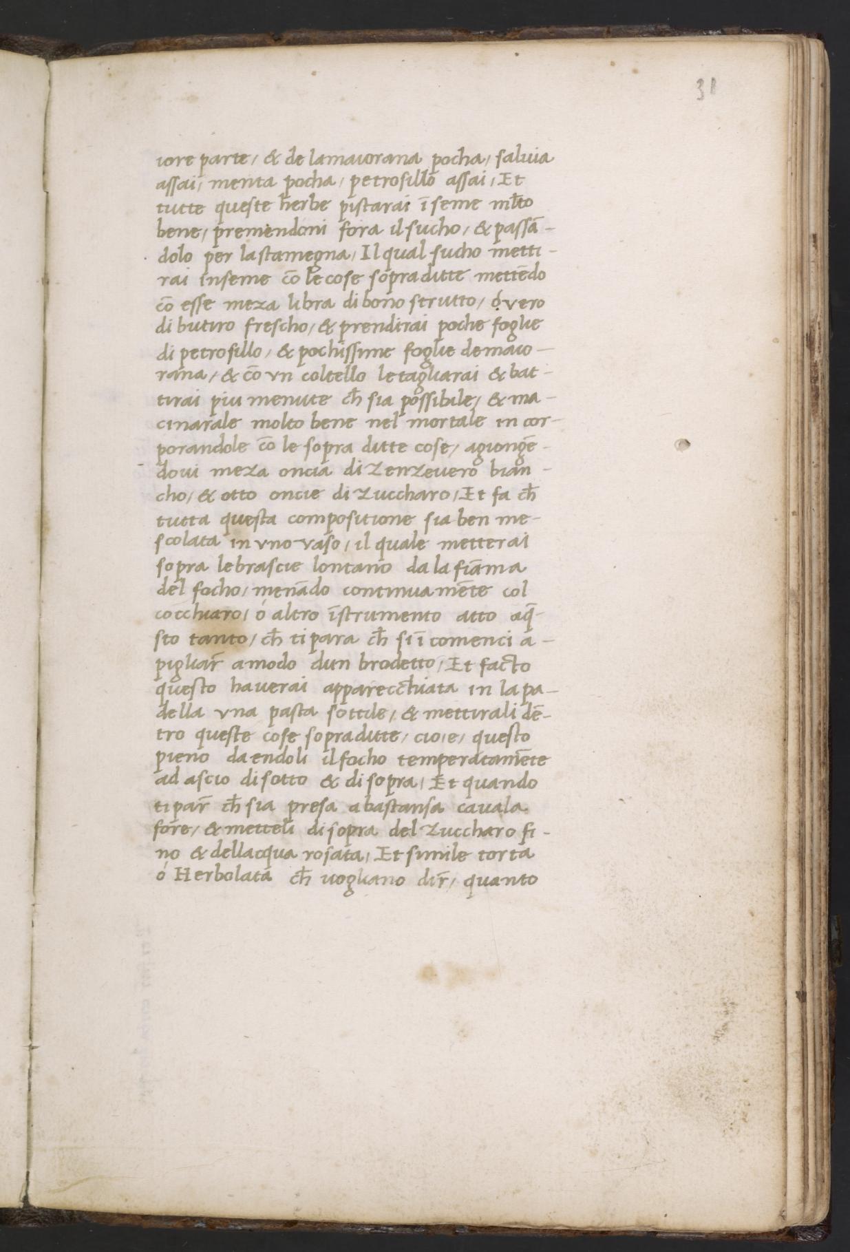 Maigrüne Kräutertorte — Originalseite aus Libro de Arte Coquinaria
