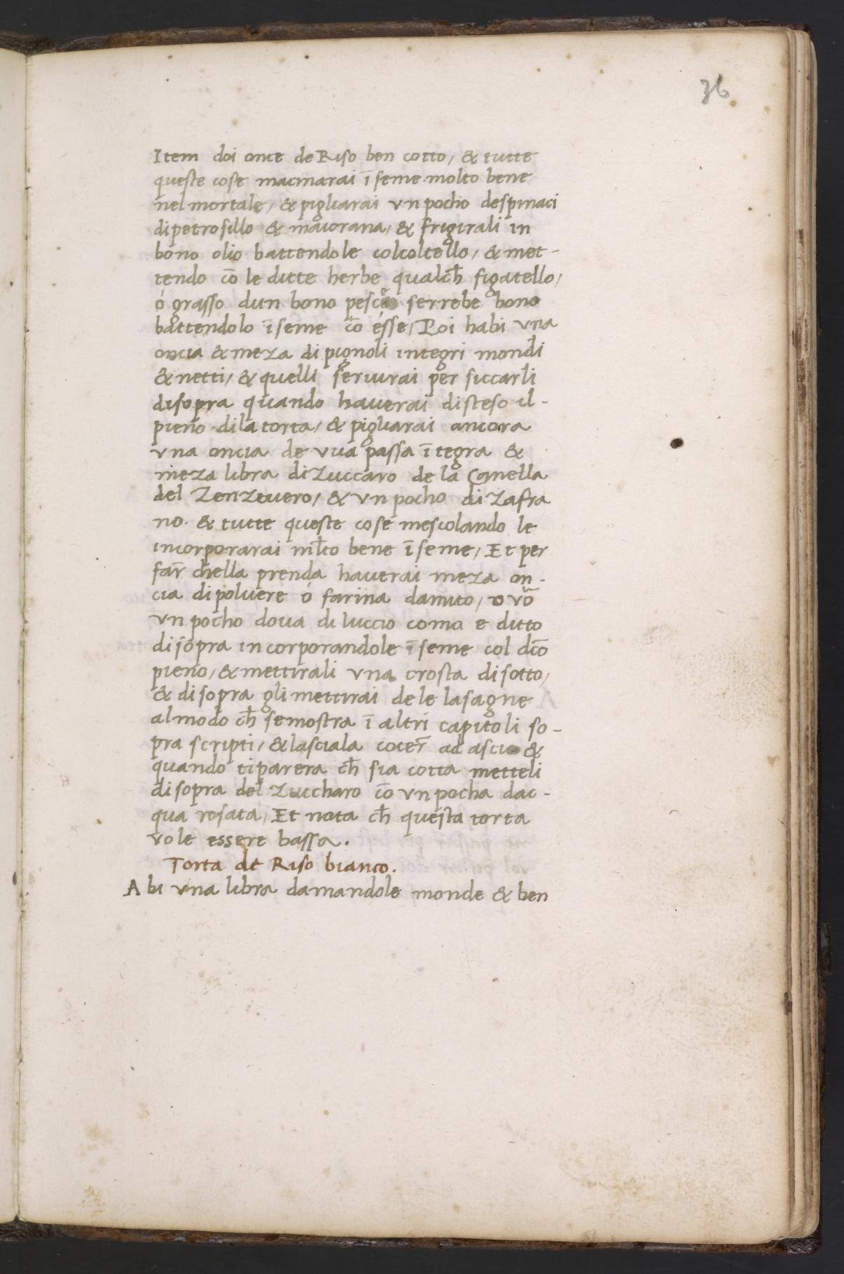 Torte mit Datteln und Mandeln — Originalseite aus Libro de Arte Coquinaria