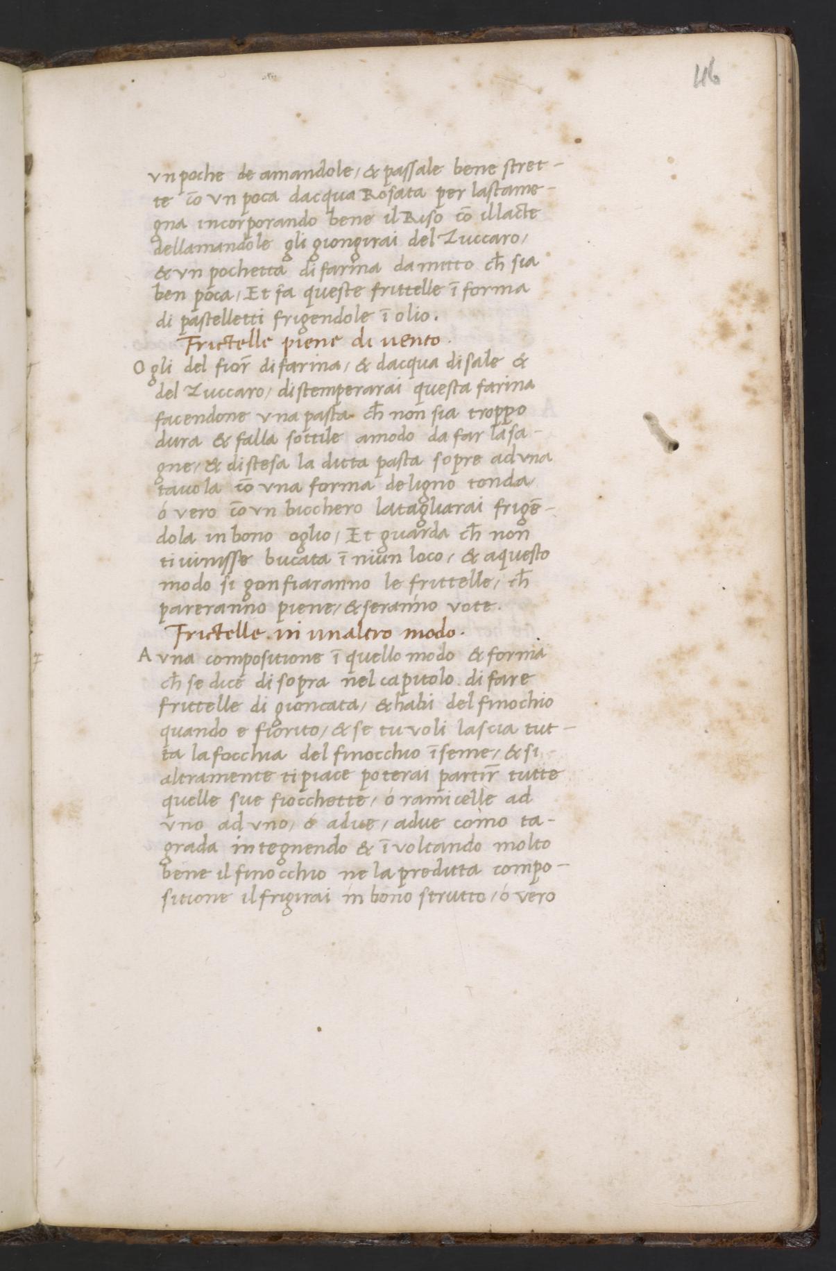 Reis-Mandel-Frittelle — Originalseite aus Libro de Arte Coquinaria