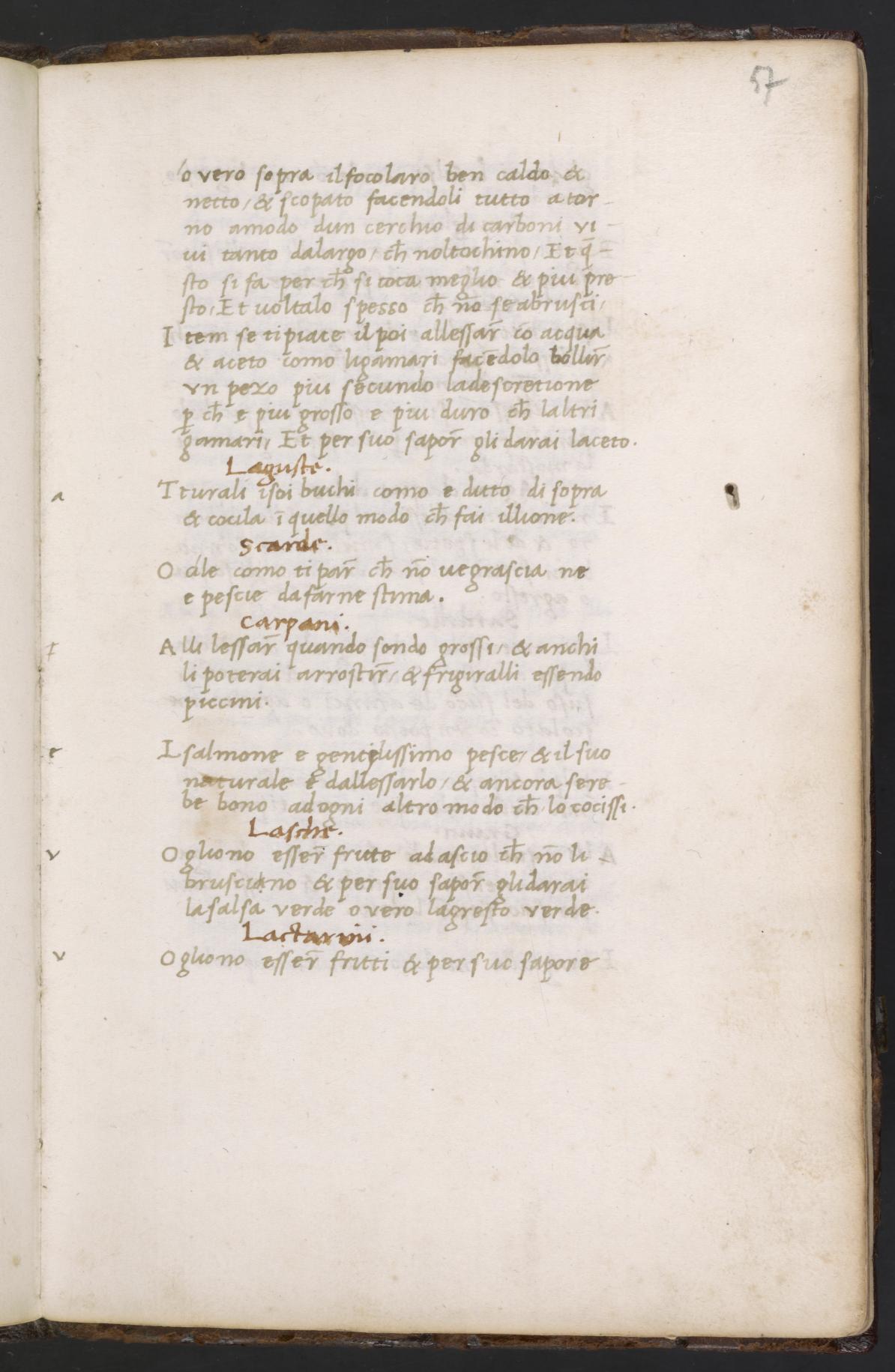 Die Barbe — Originalseite aus Libro de Arte Coquinaria