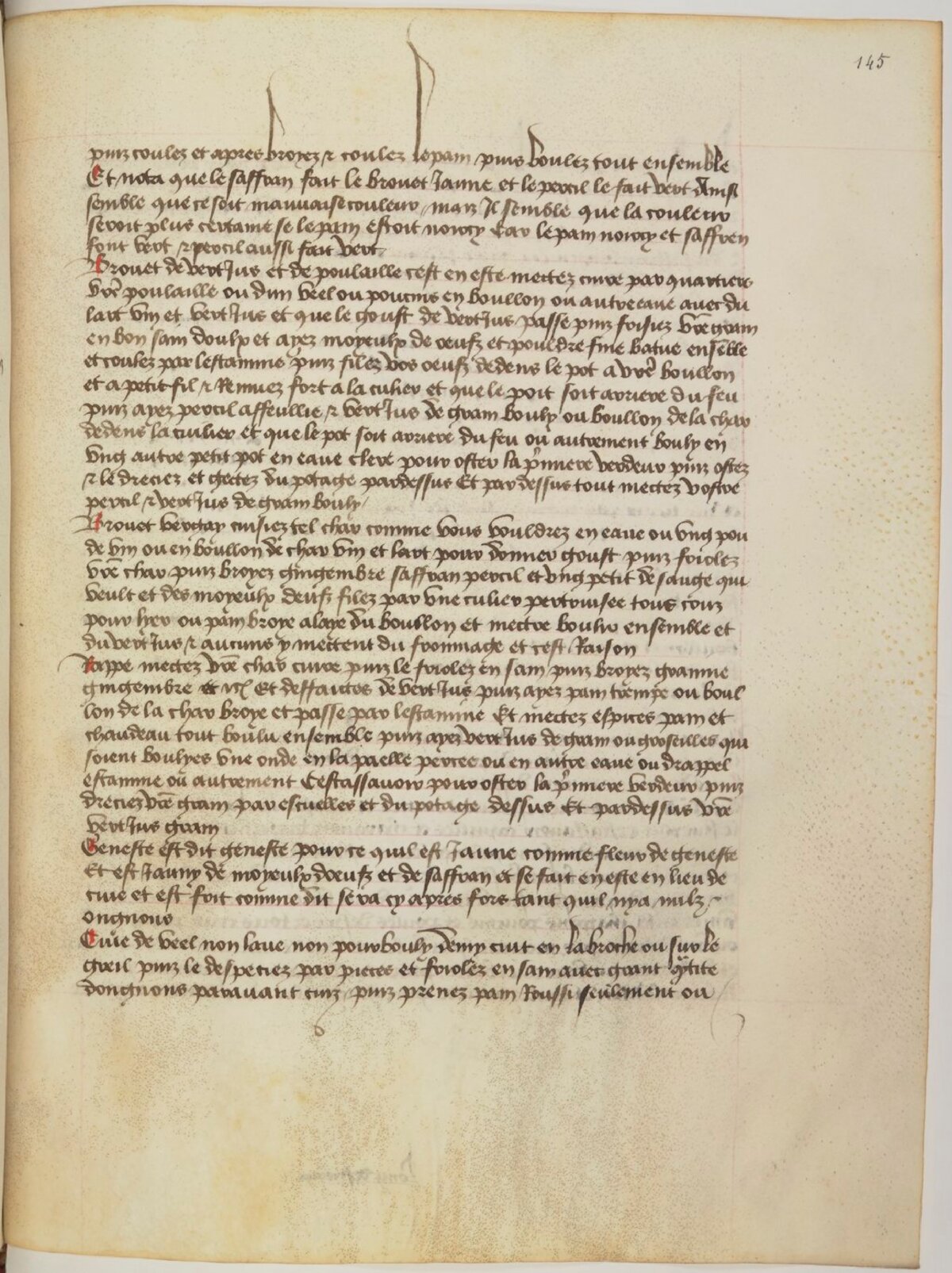 Geriebenes Fleischgericht mit Verjus — Originalseite aus Ménagier de Paris