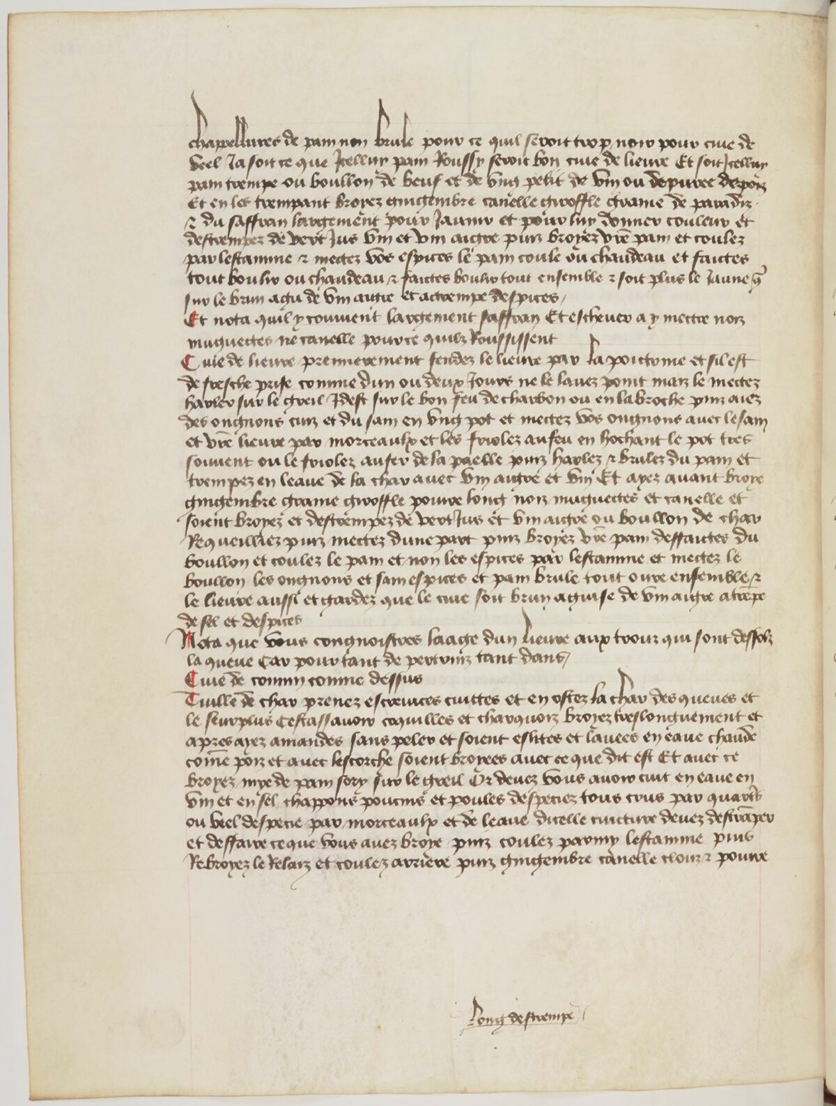 Hasenragout nach Ménagier — Originalseite aus Ménagier de Paris