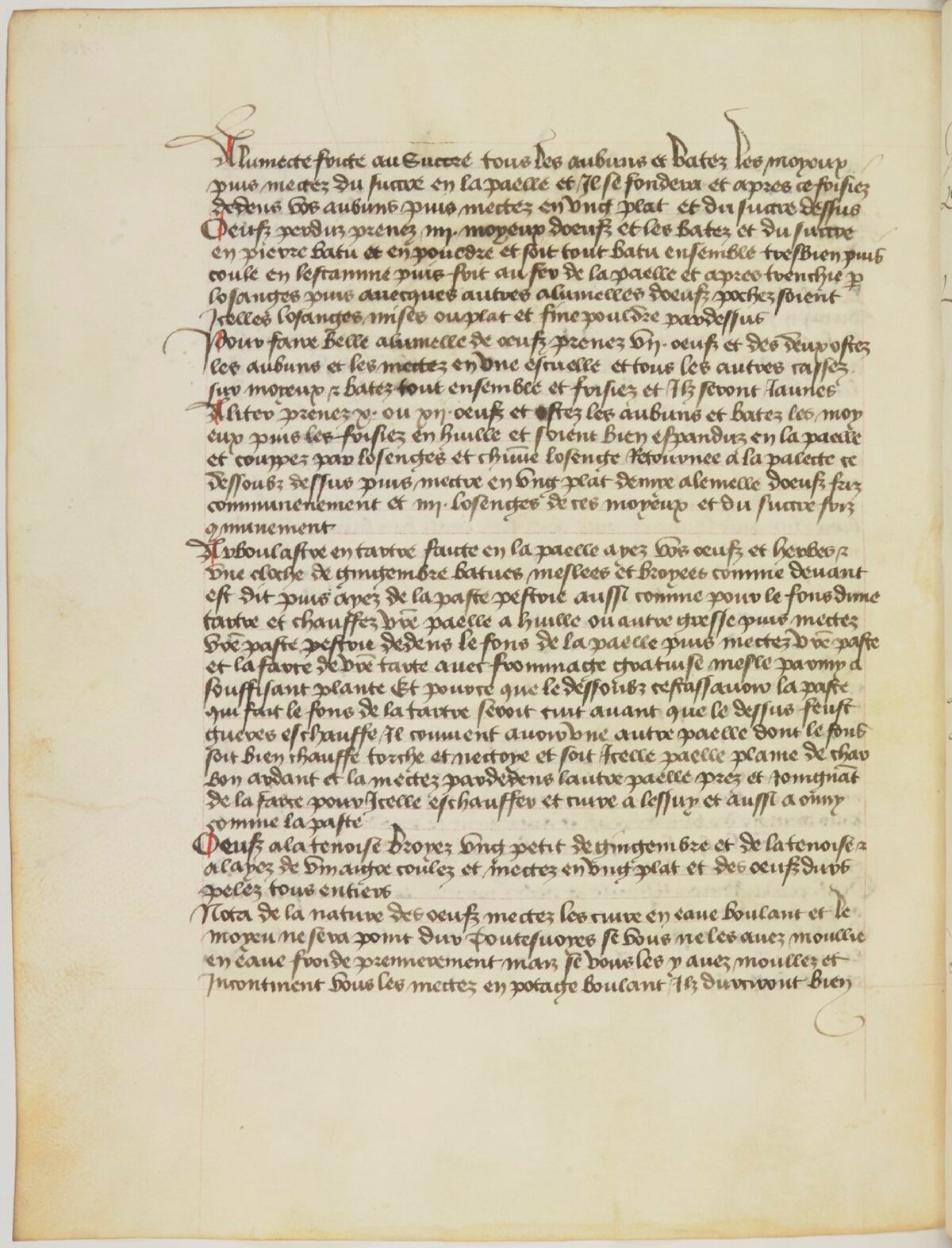 Eier nach Tenoise-Art — Originalseite aus Ménagier de Paris