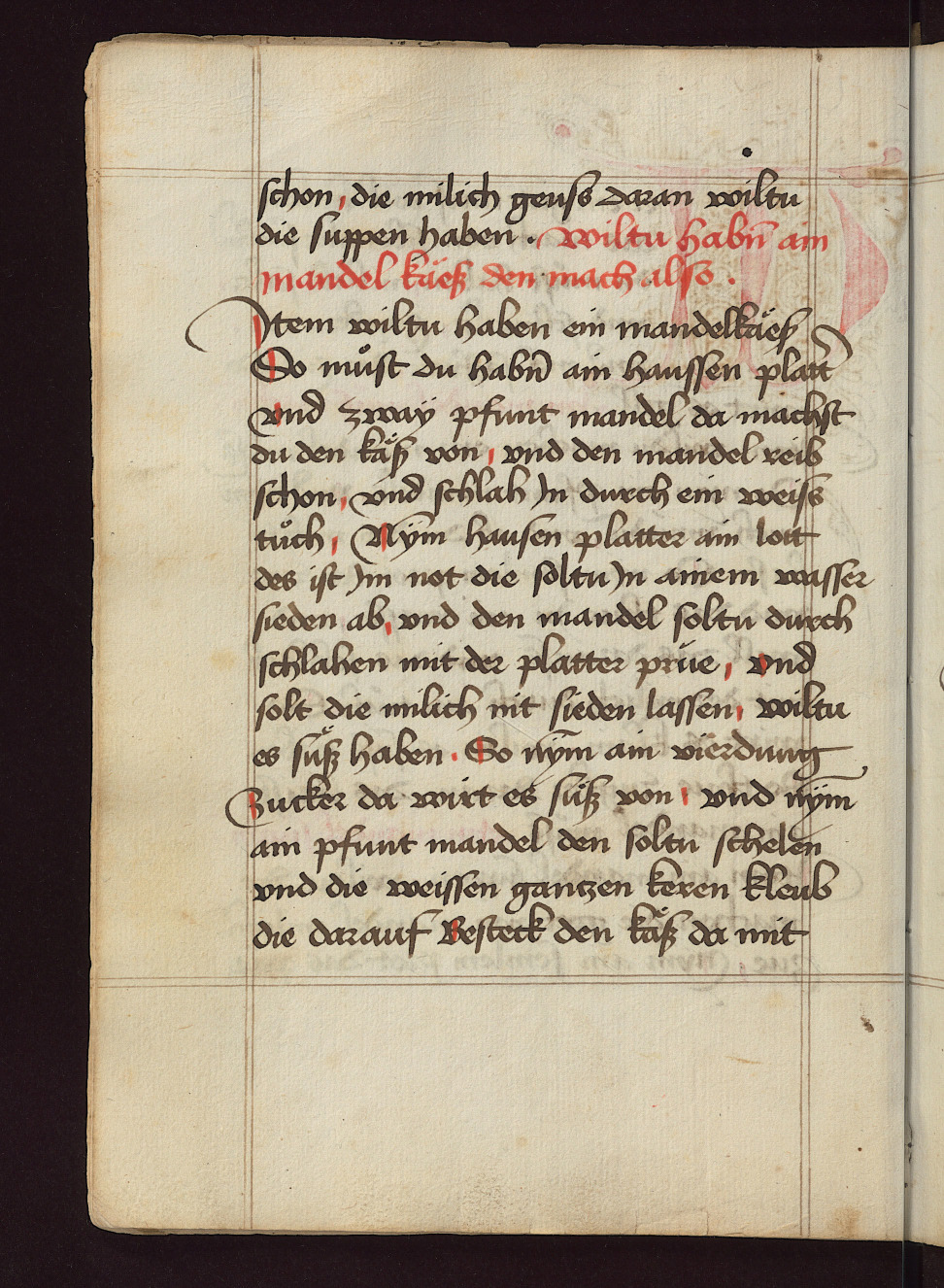 Mandelkäs mit Mandelcreme - Originalseite aus Kochbuch des Meisters Hans