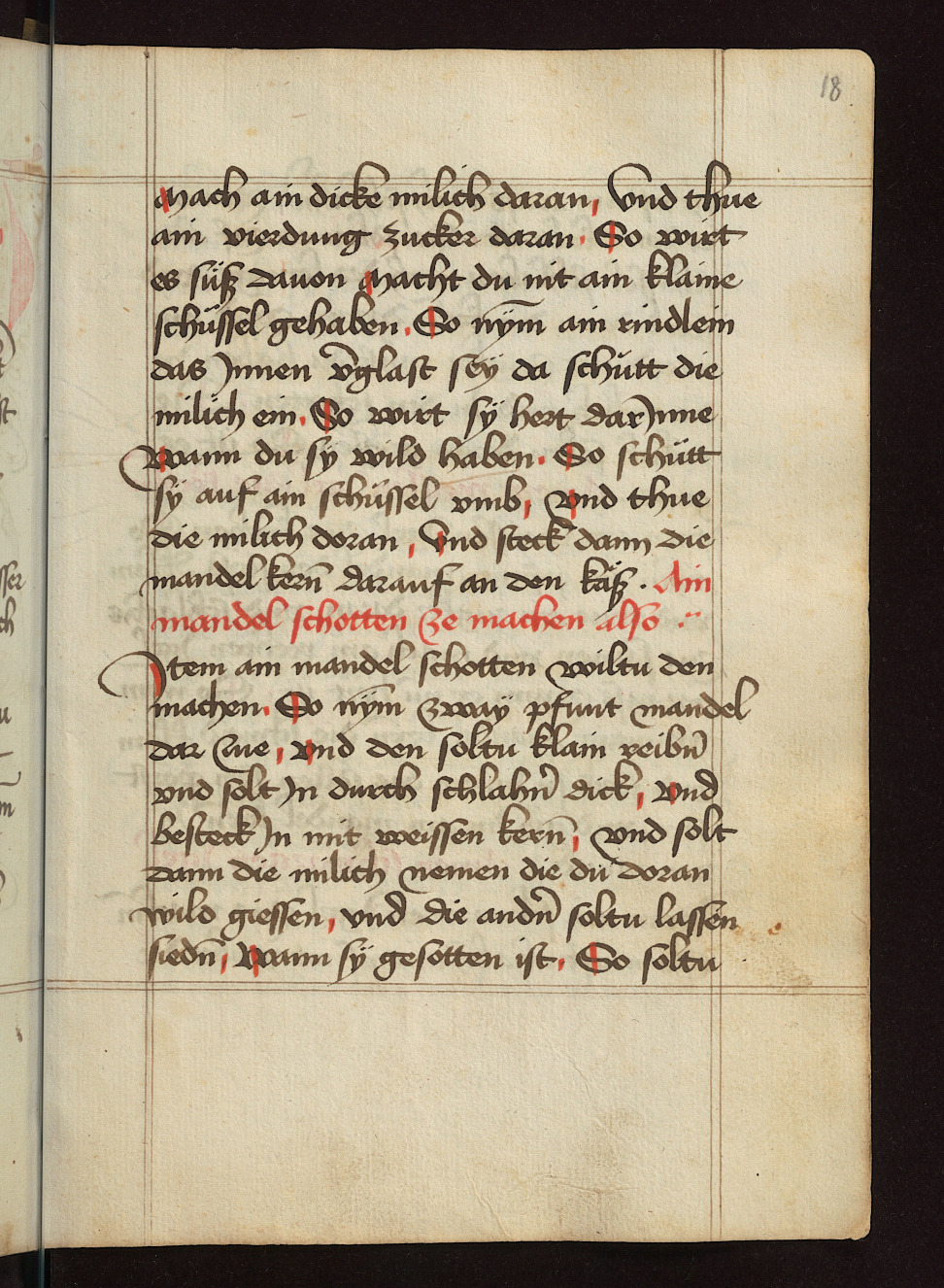 Mandelquark mit Kernen und Zucker - Originalseite aus Kochbuch des Meisters Hans