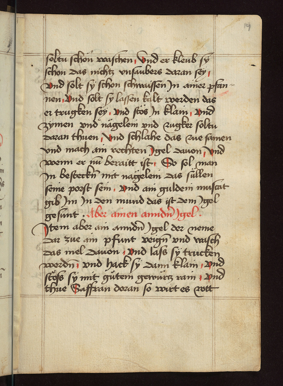 Feigen-Igel mit Gewürzen und Safran - Originalseite aus Kochbuch des Meisters Hans