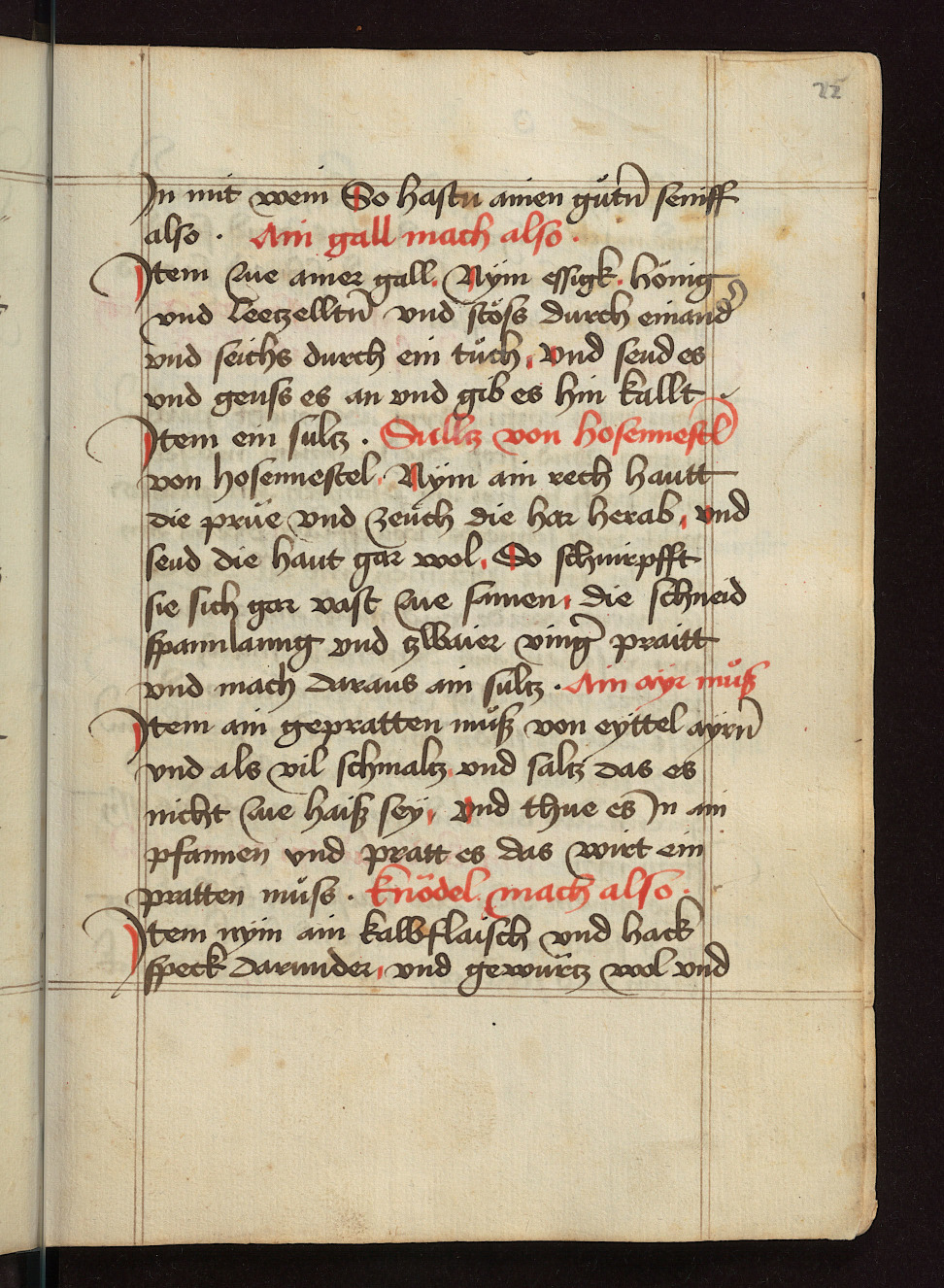 Ayrmuosz - einfaches Eier-Bratmus in Schmalz - Originalseite aus Kochbuch des Meisters Hans