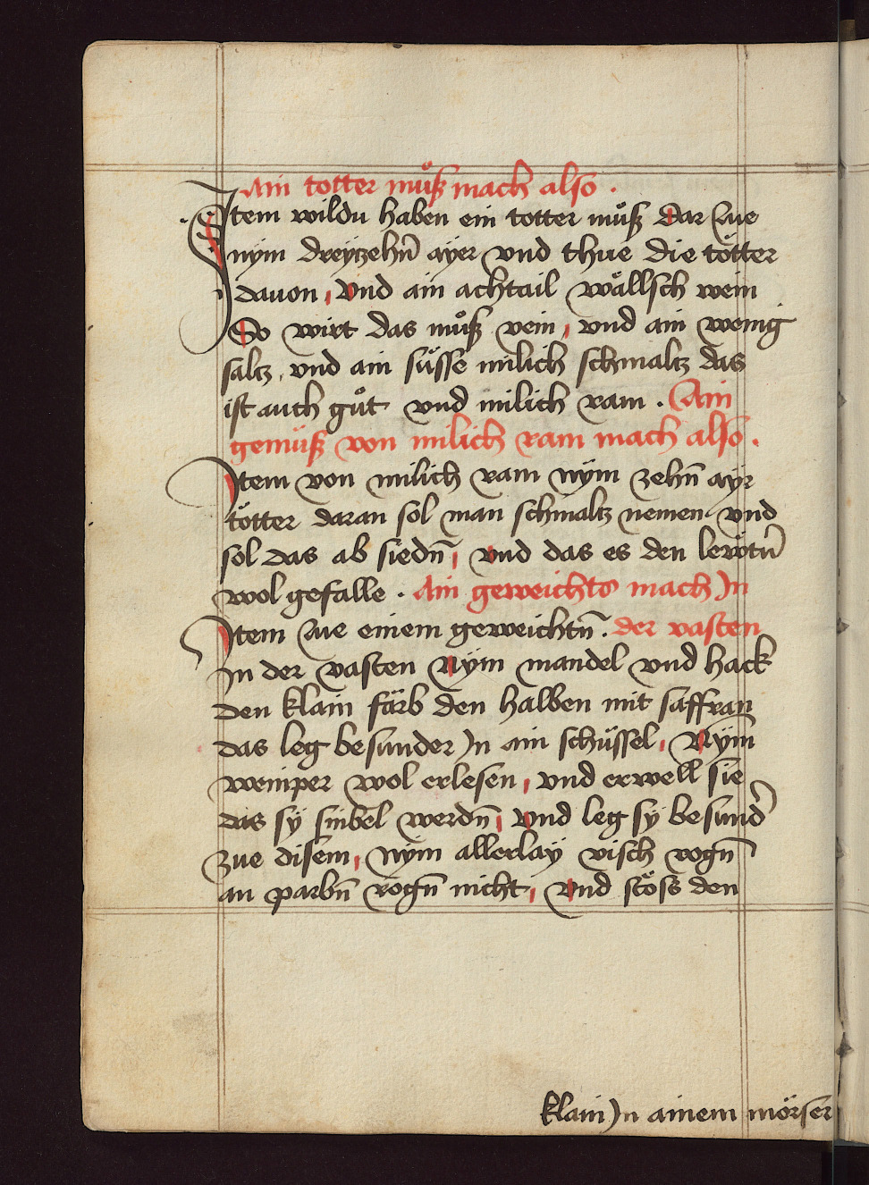 Fasten-Fladen mit Fischrogen und Rosinen - Originalseite aus Kochbuch des Meisters Hans
