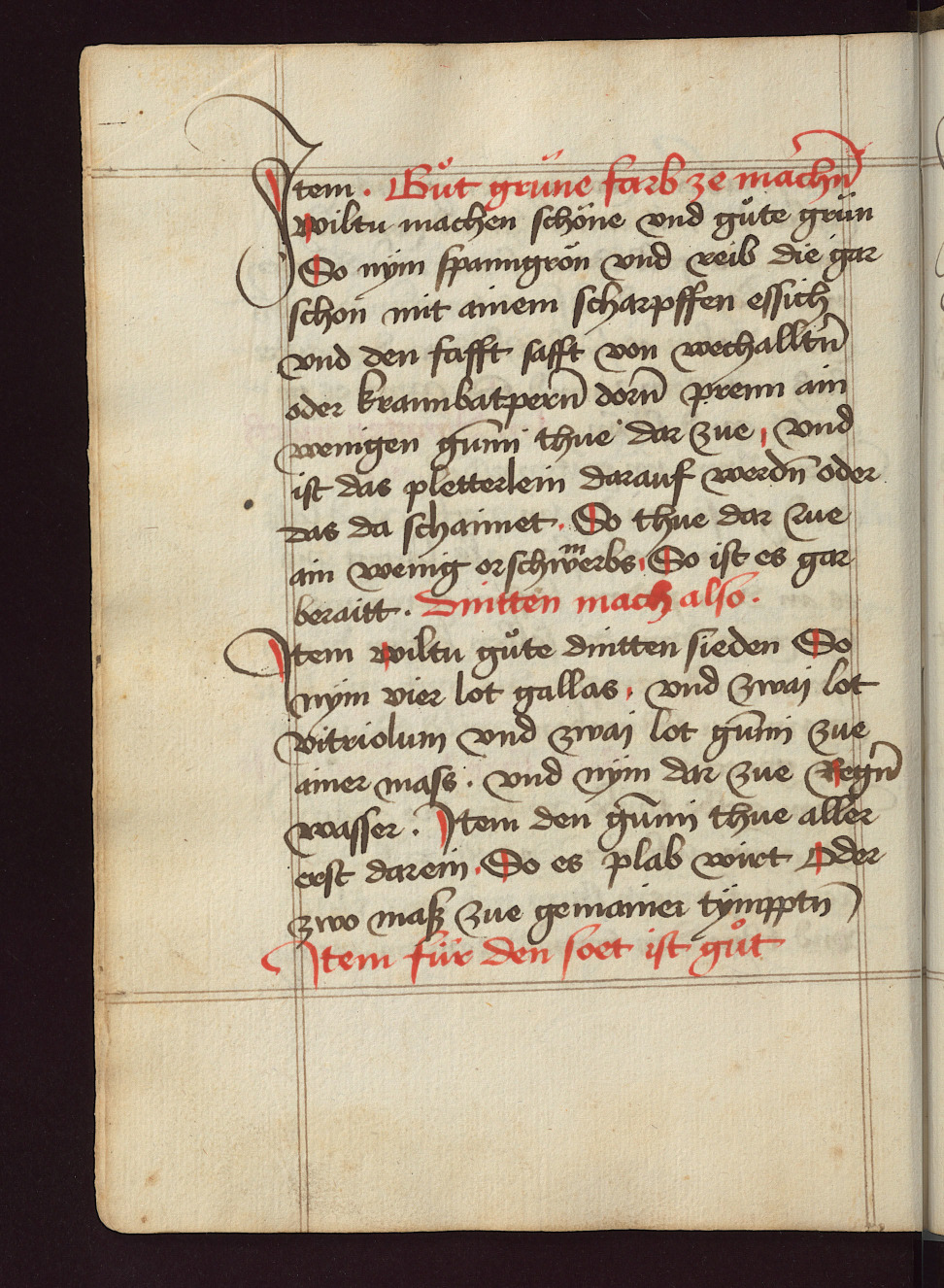 Tinte herstellen - Originalseite aus Kochbuch des Meisters Hans