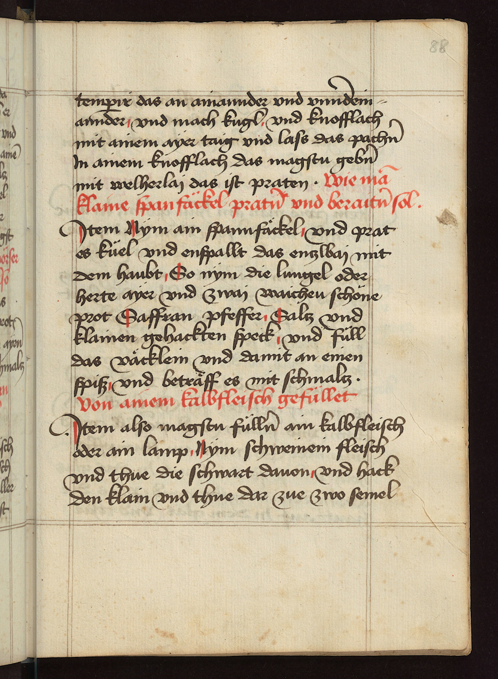 Gefülltes Spanferkel vom Spieß - Originalseite aus Kochbuch des Meisters Hans