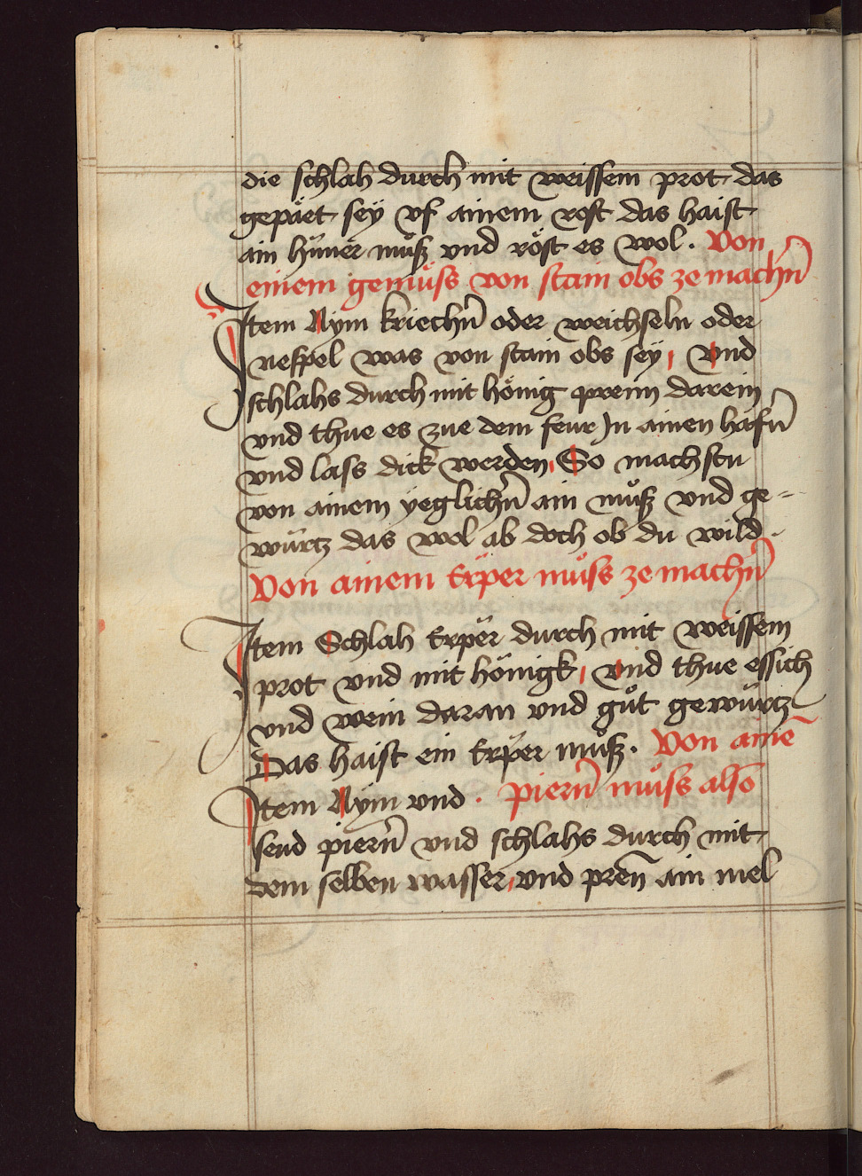 Erbsenmus mit Honig und Essig - Originalseite aus Kochbuch des Meisters Hans