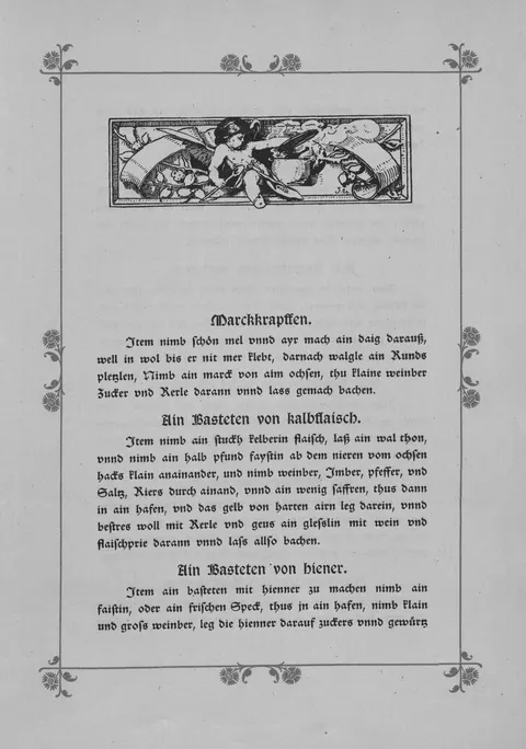 Marckkrapffen mit Ochsenmark, Weinbeeren, Zucker und Zimt – Originalseite