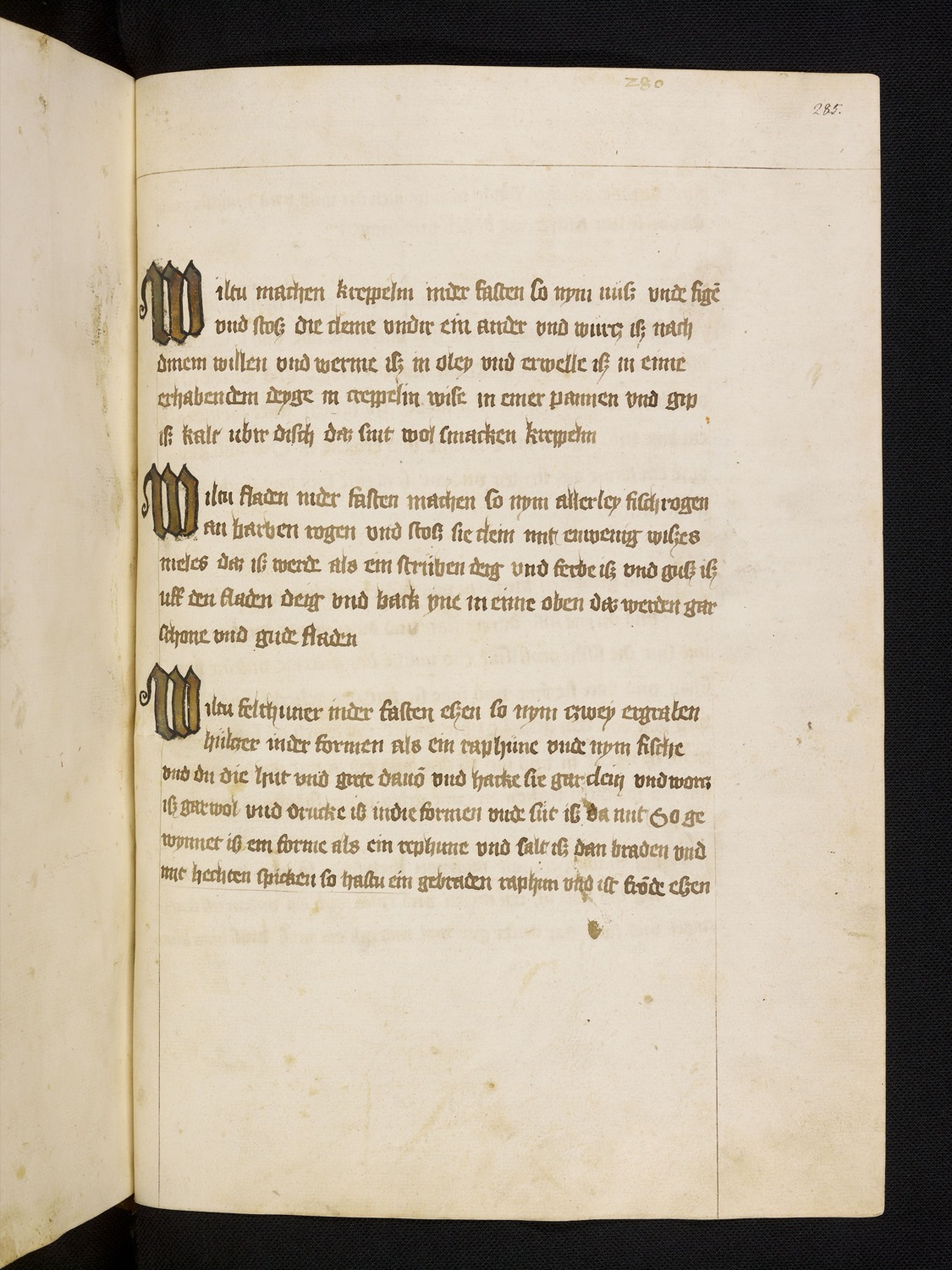 Rebhuhn-Imitat aus Fisch - Fasten-Schauspeise - Originalseite aus Rheinfränkisches Kochbuch