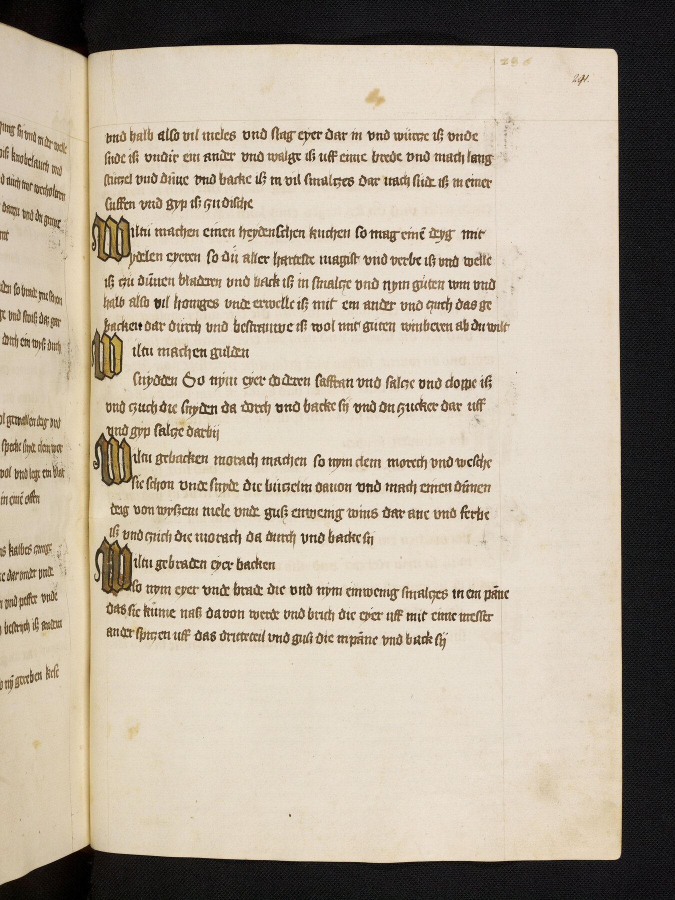 Spiegelei mit aufgeschnittener Eierschale - Originalseite aus Rheinfränkisches Kochbuch