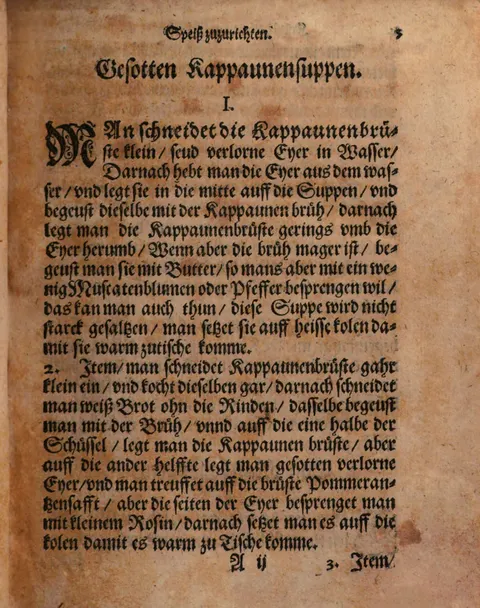 Kapaunenbrust und verlorene Eier auf Brot mit Pomeranzensaft – Originalseite